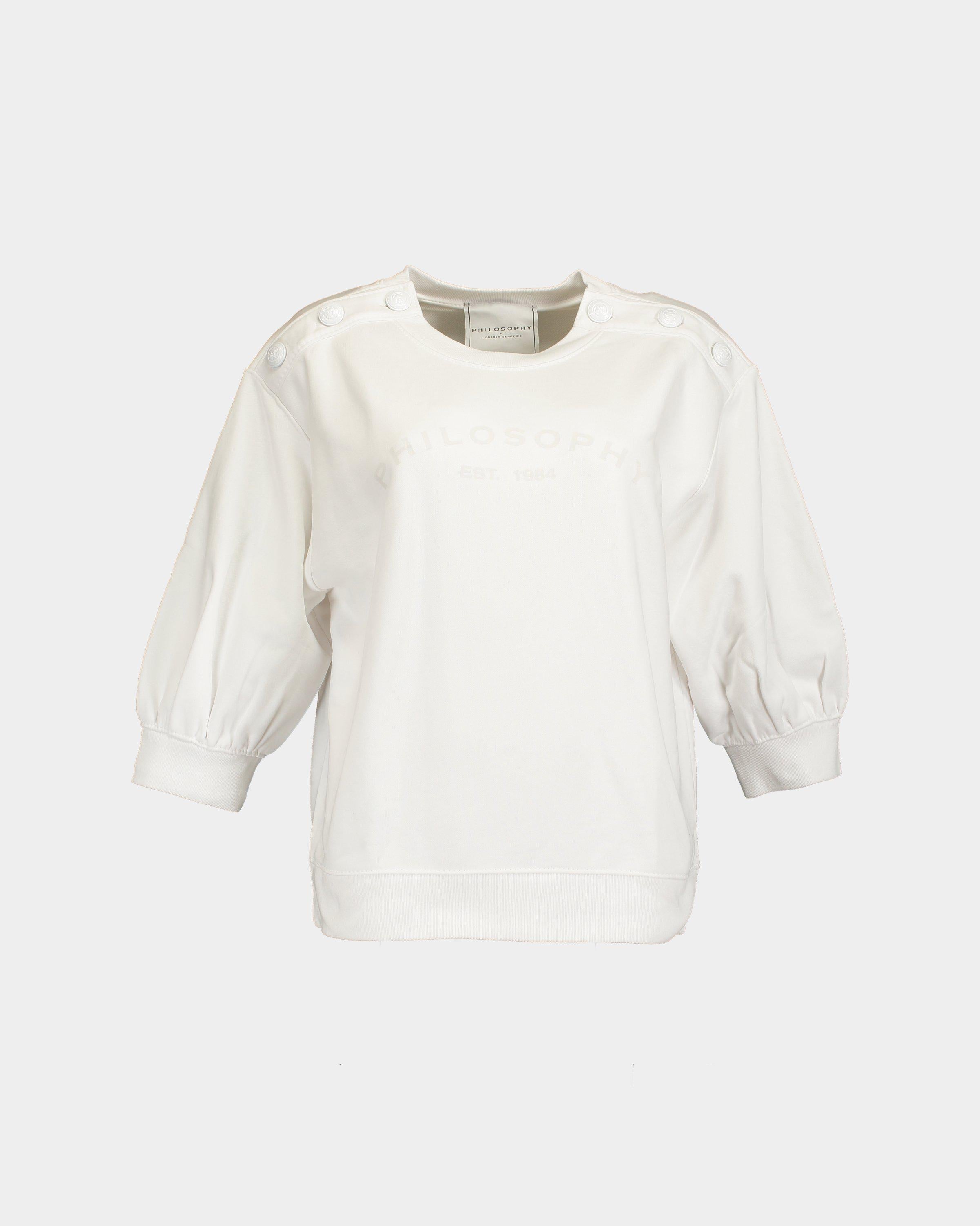 Philosophy di Lorenzo Serafini Felpa bianca con bottoni – lemlò