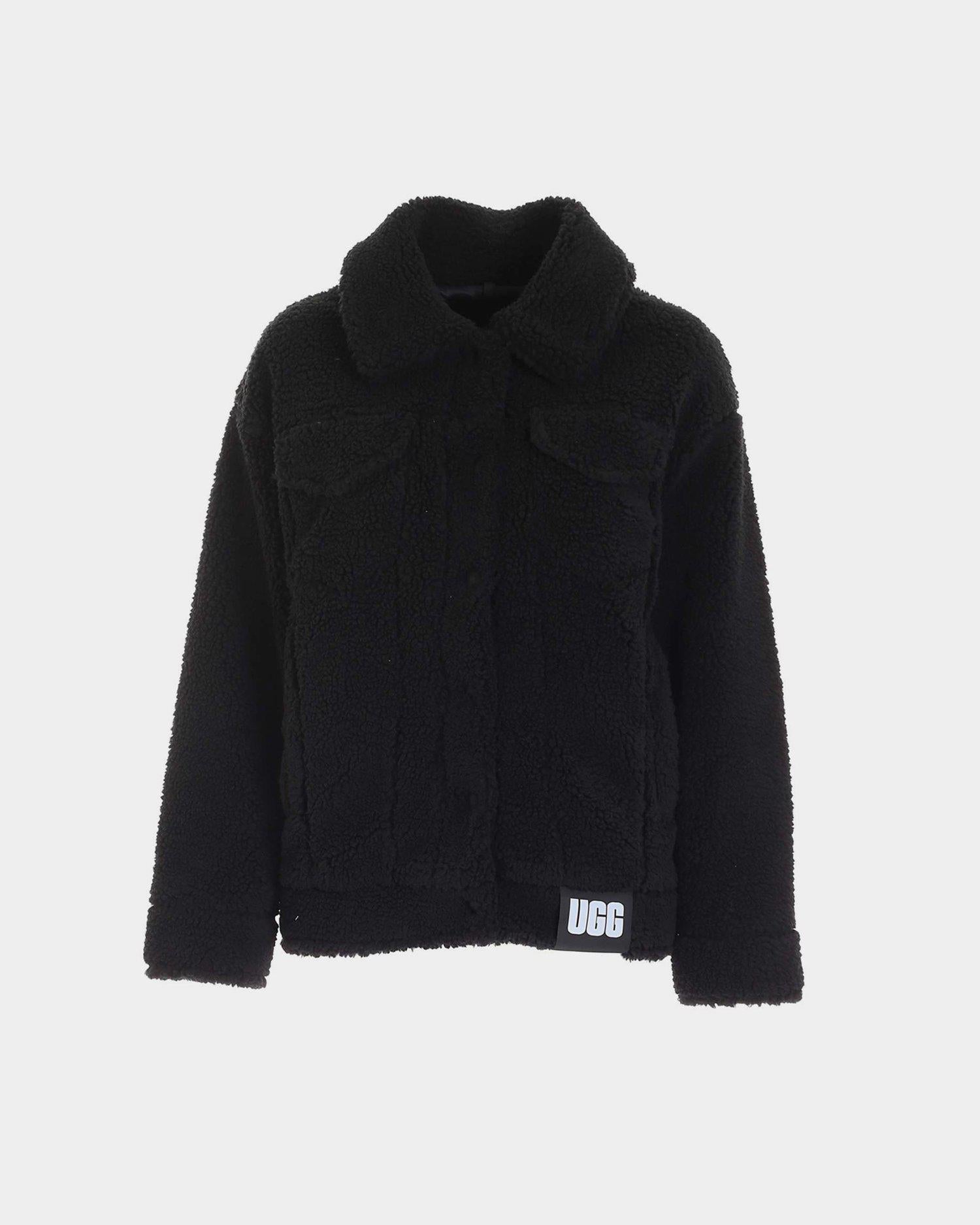 Sherpa trucker jacket black top