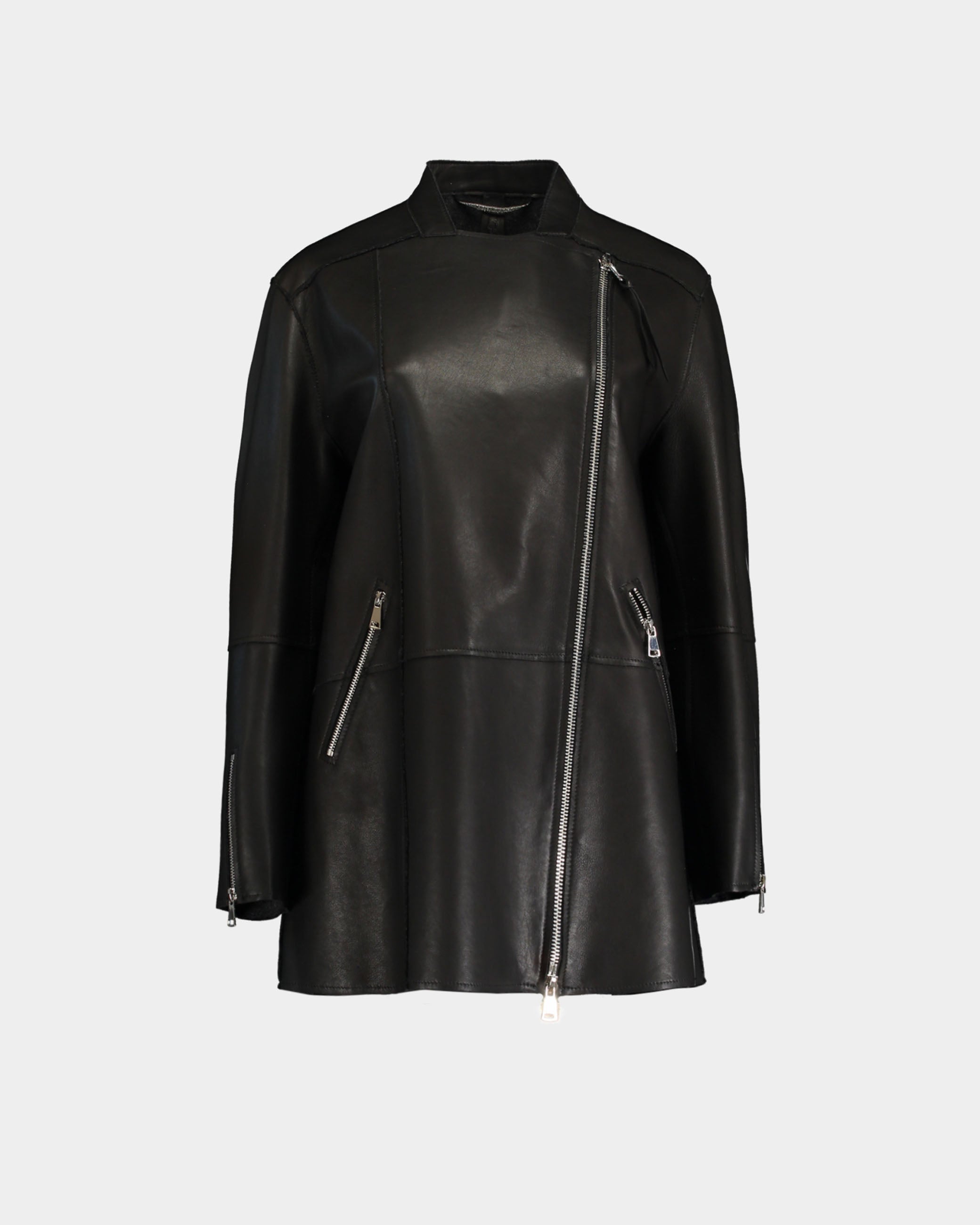 The Jackie Leathers Giacca Roxanne pelle nera zip lemlo