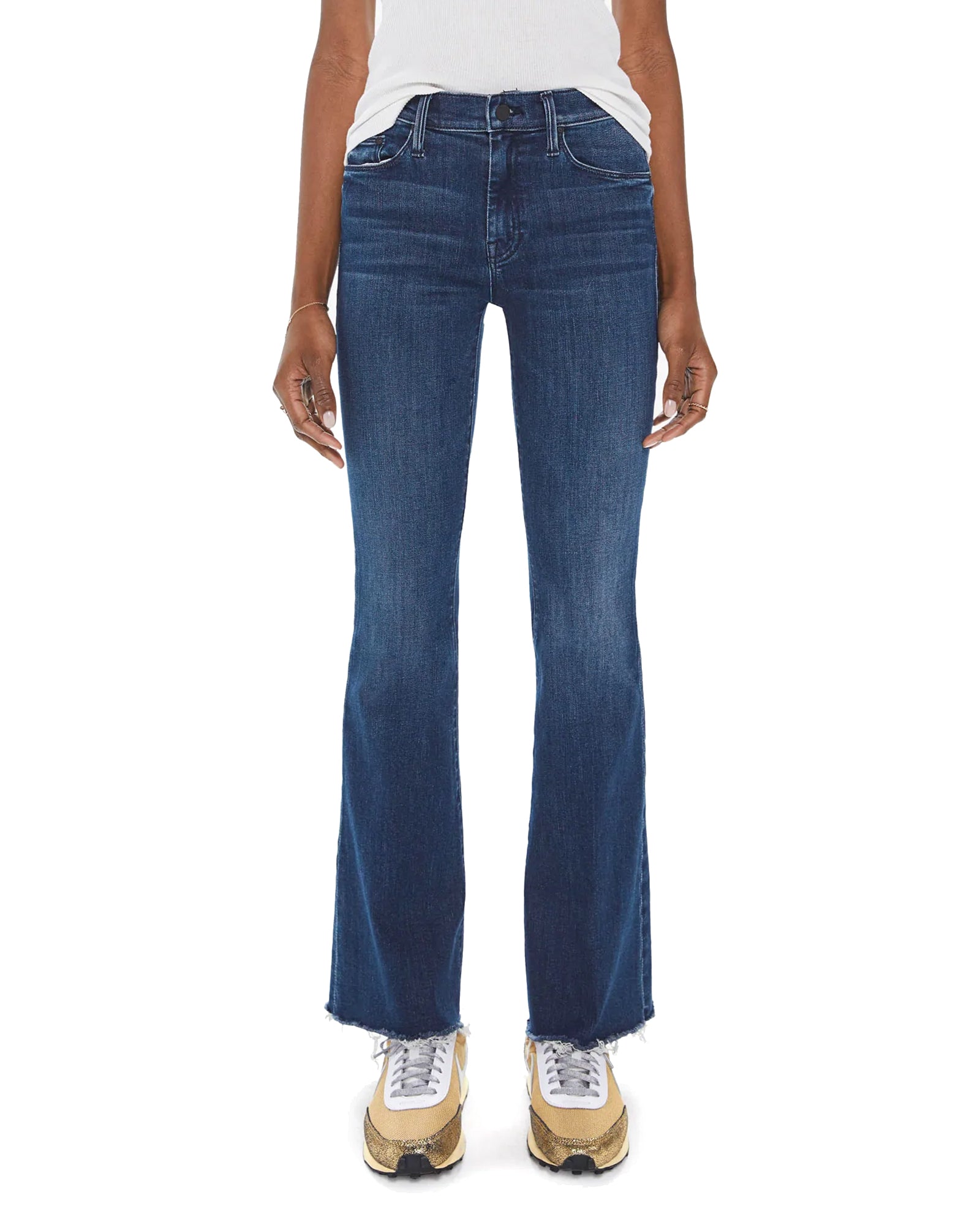 MOTHER + NET SUSTAIN Down Low Weekender Heel low-rise flared jeans