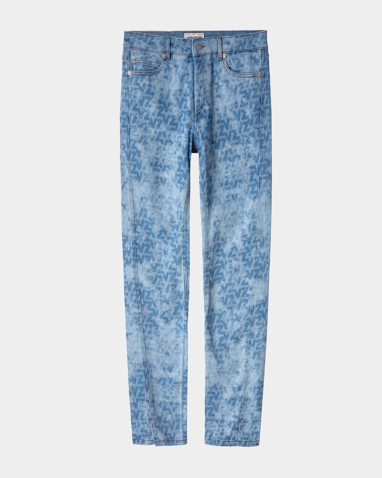 Zadig Voltaire Erini ZV blue denim jeans lemlo