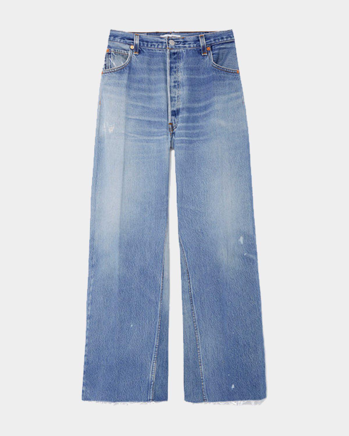 Re / Done | Levi's High Rise Wide Leg Crop Indigo Jeans – lemlò