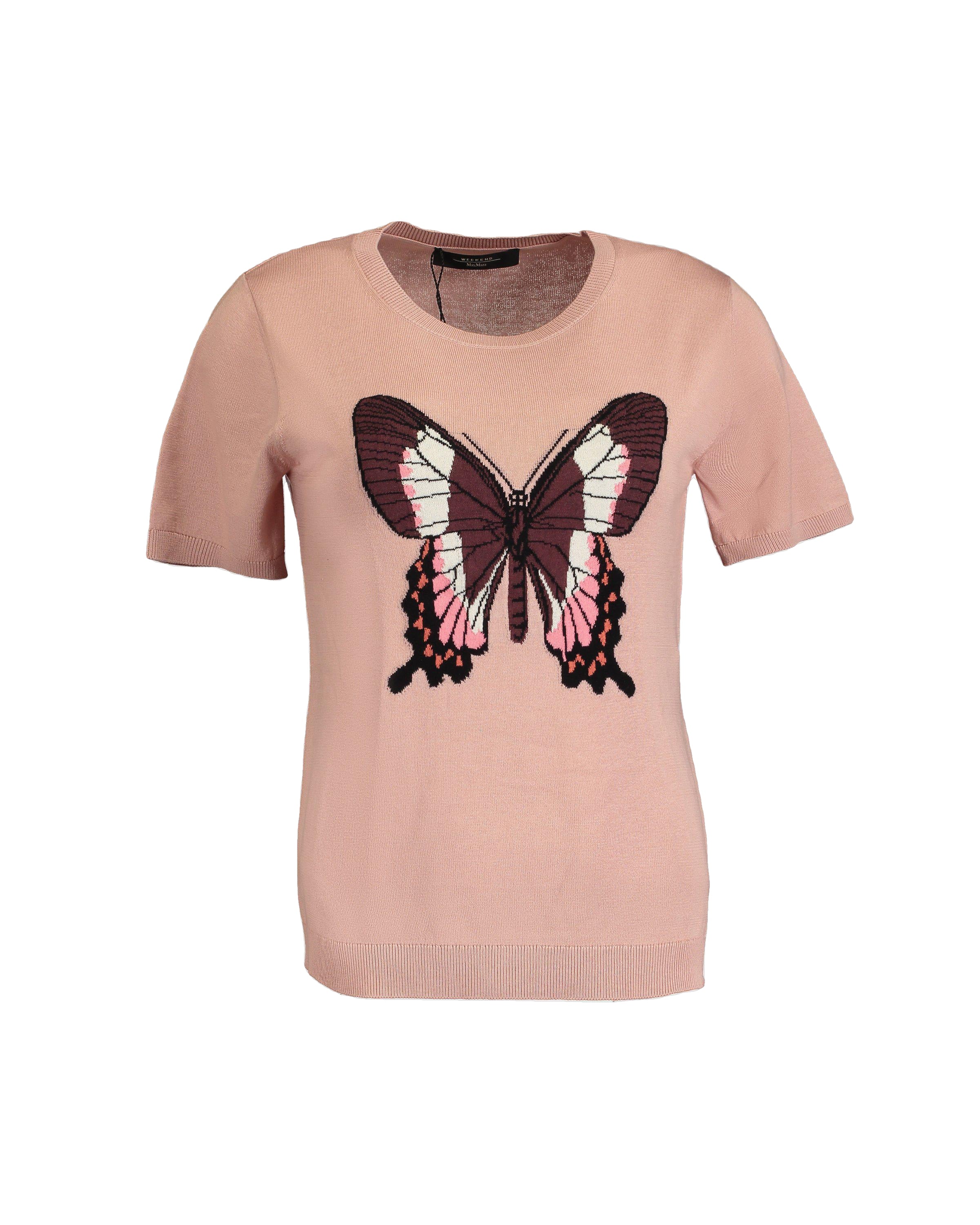 Weekend Max Mara Padana pink sweater with butterfly lemlo