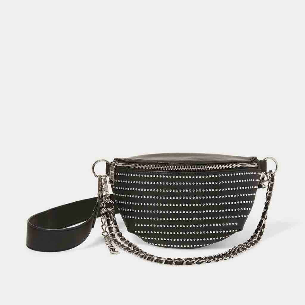 Steve Madden BMandie belt bag in black leather with studs