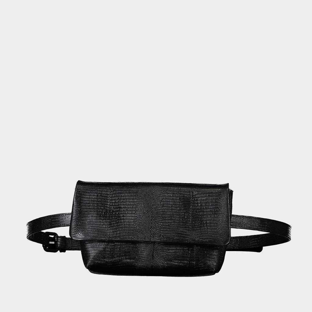 Vagabond Copenhagen pouch in black crocodile leather – lemlò