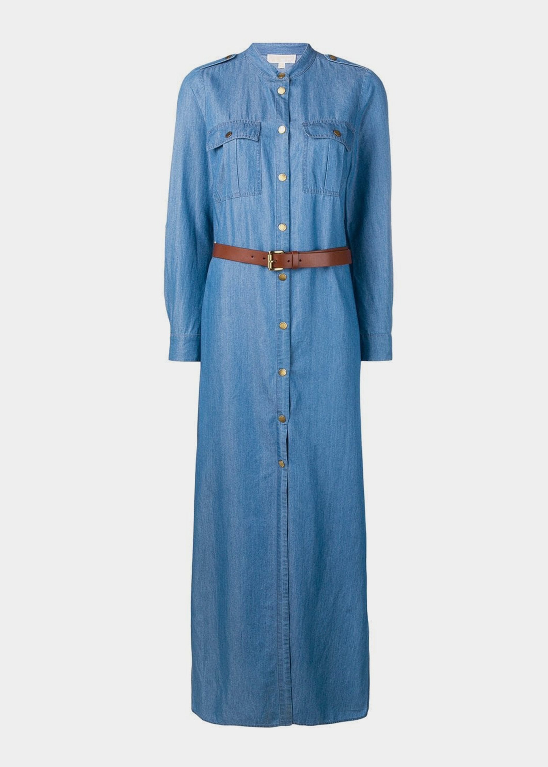 Michael kors denim maxi shirt dress best sale