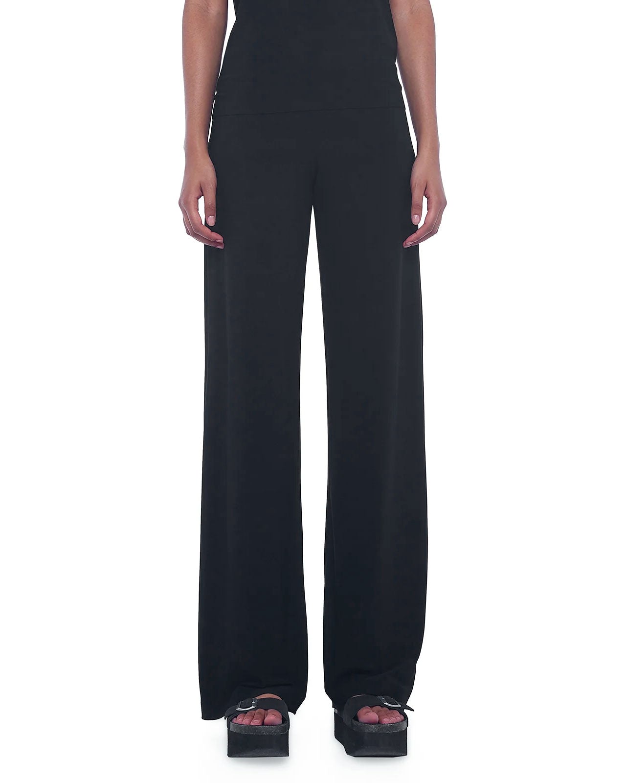 STRAIGHT LEG PANT – Black – Norma Kamali