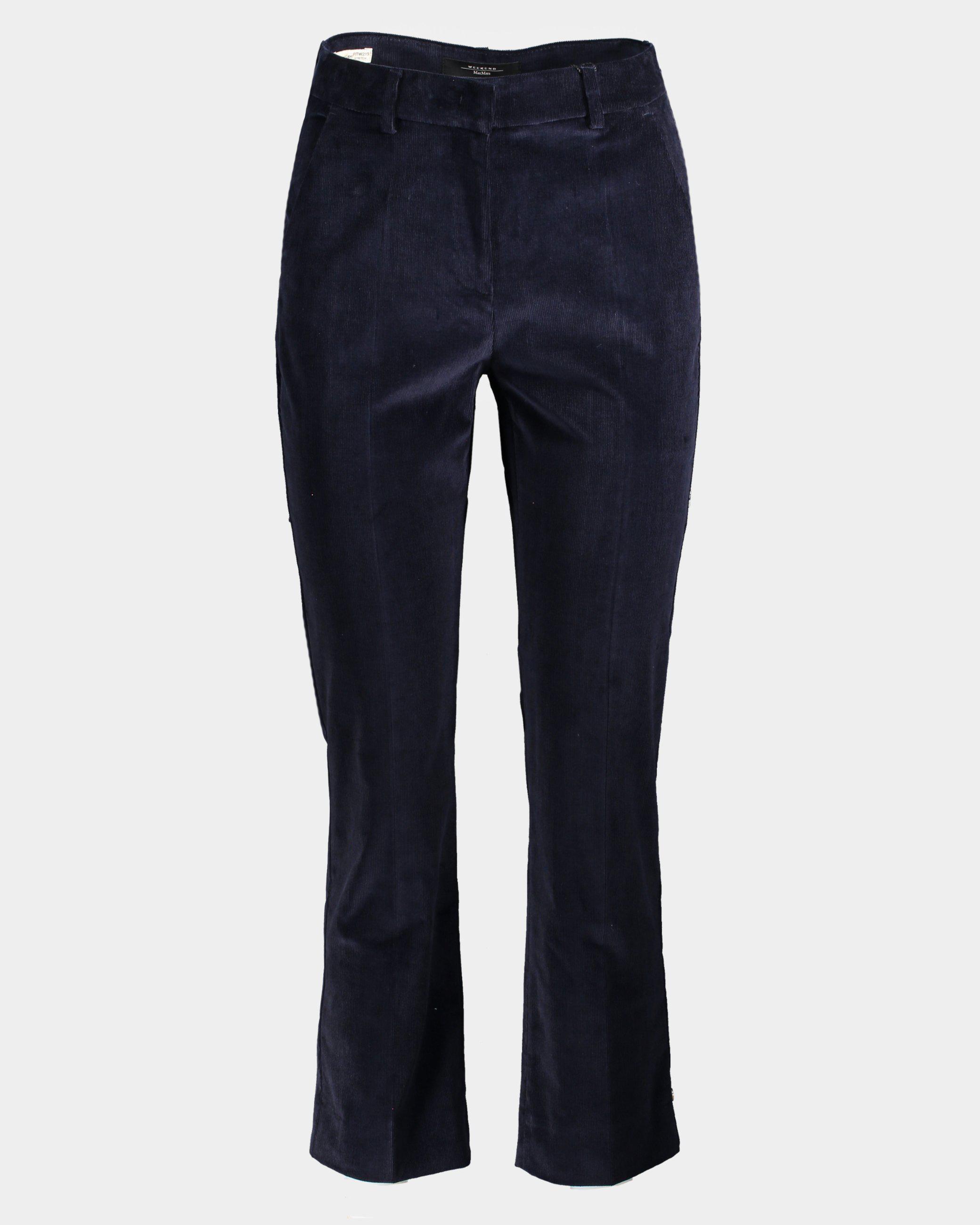 max mara pantaloni in velluto blu