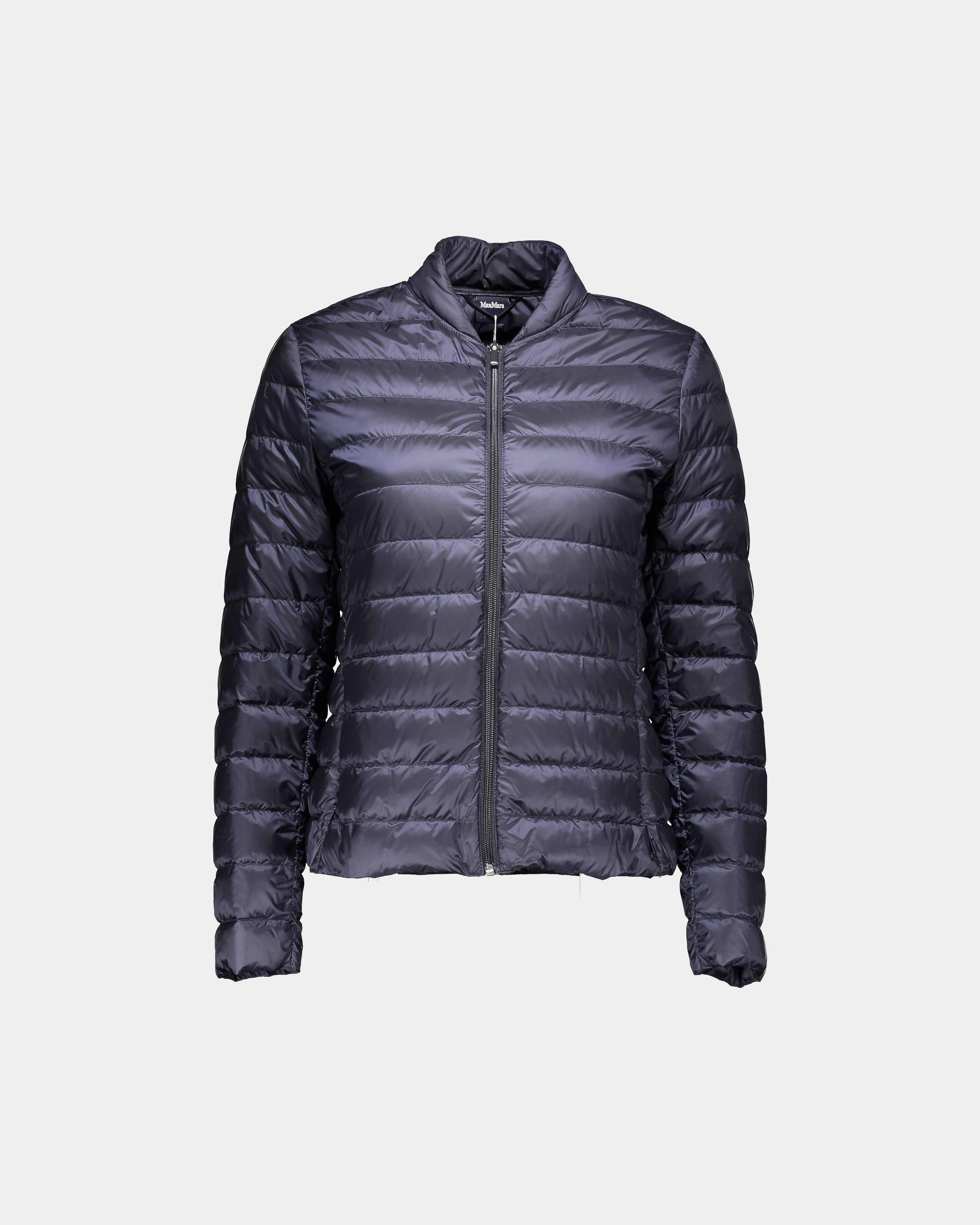 Max Mara Leisure Sumatra down jacket in blue nylon satin