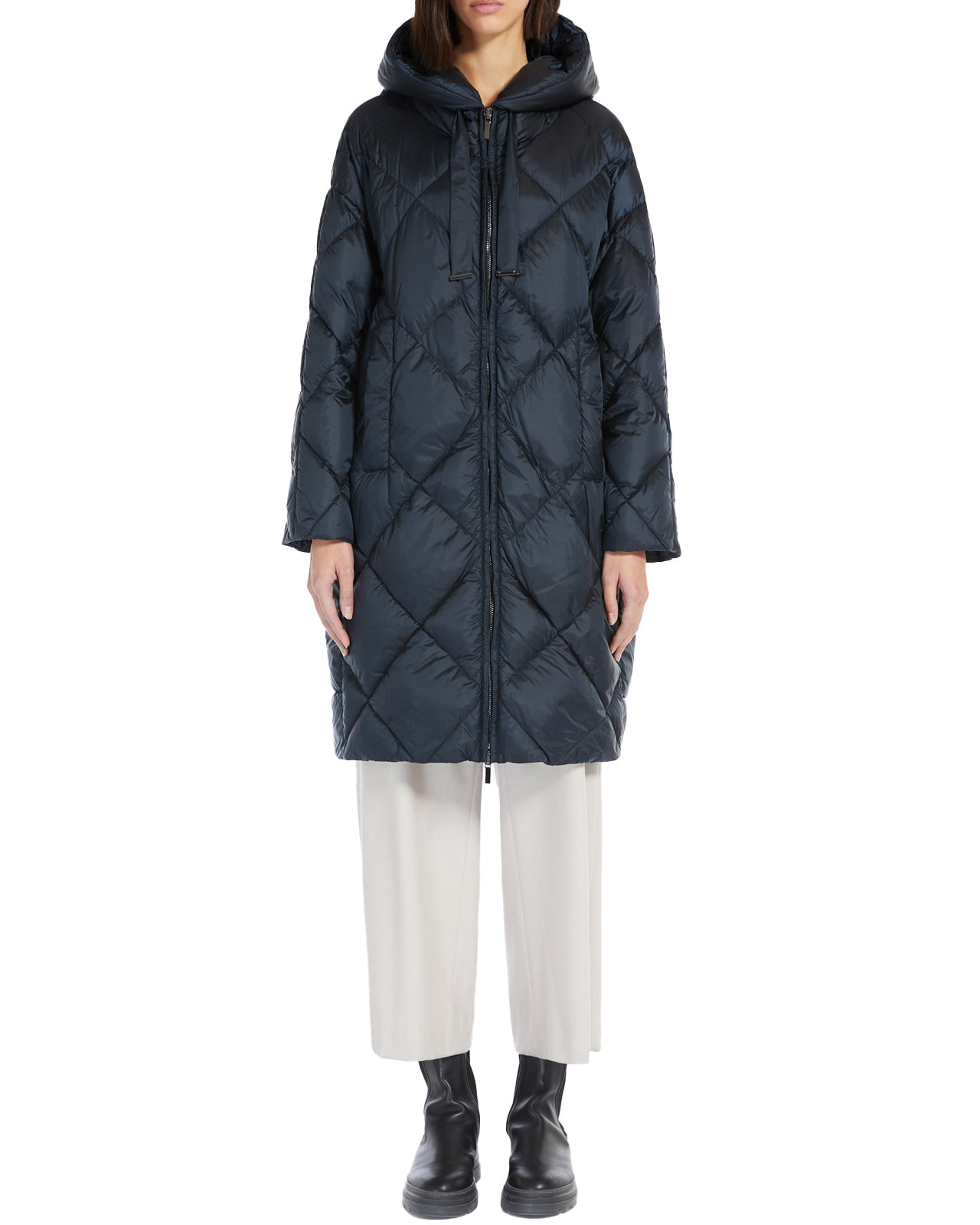 Max Mara The Cube Piumino lungo Trefe blu notte lemlò
