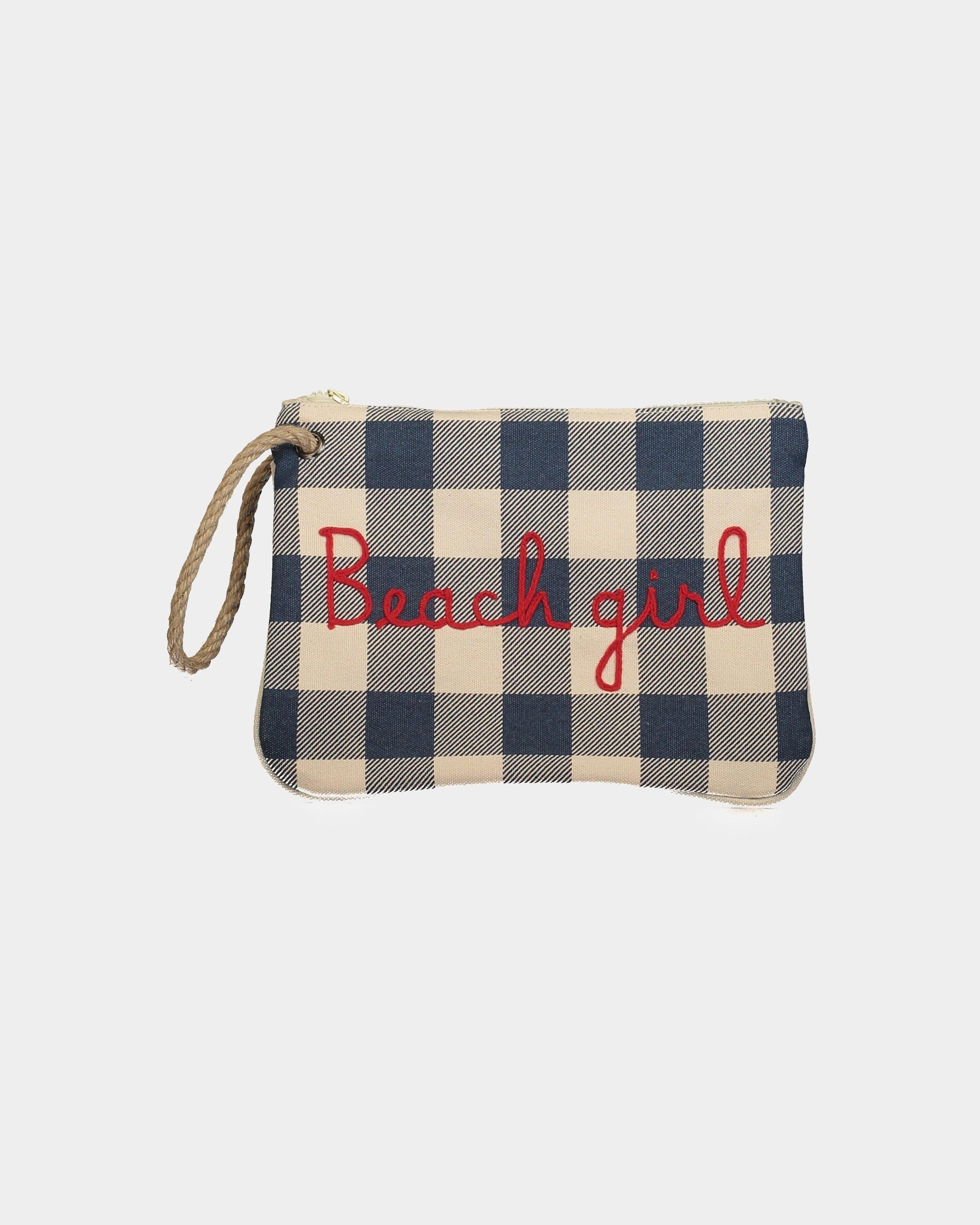 MC2 Saint Barth Pochette Beach Girl quadri blu – lemlò