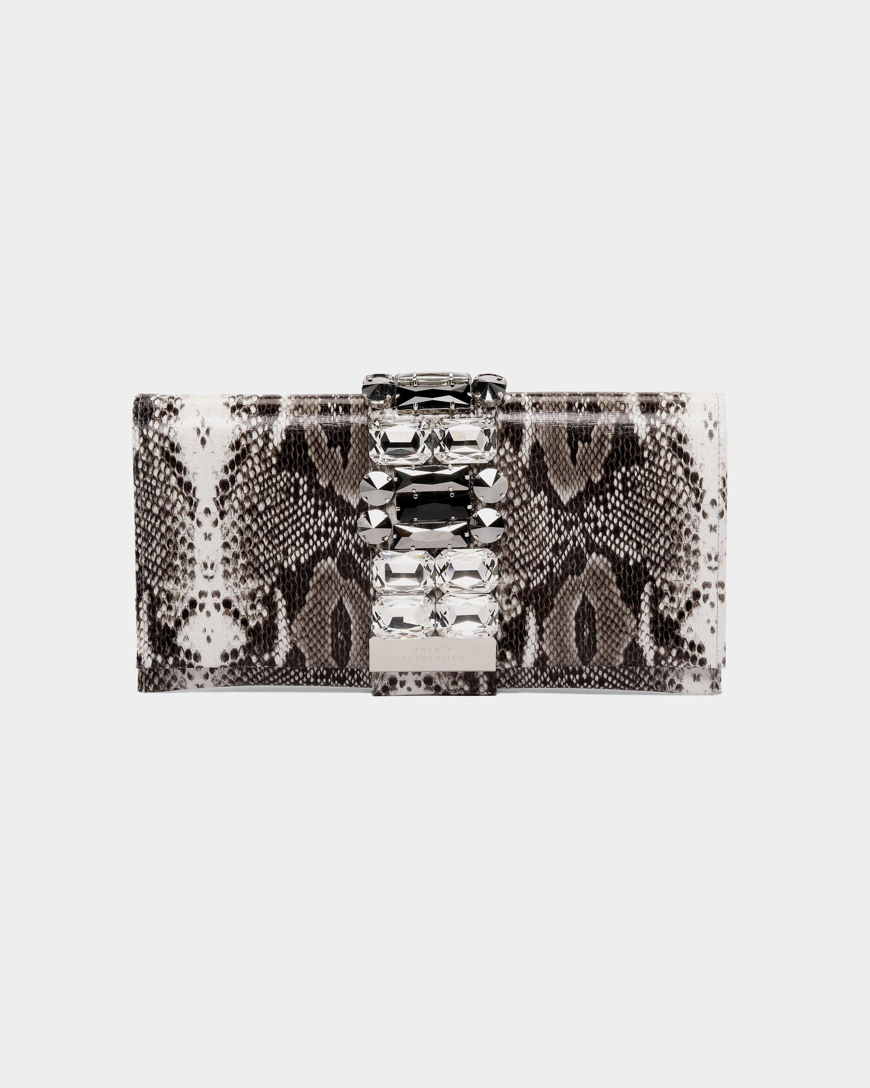TwentyFourHaitch Pochette Tia pitonata grigia