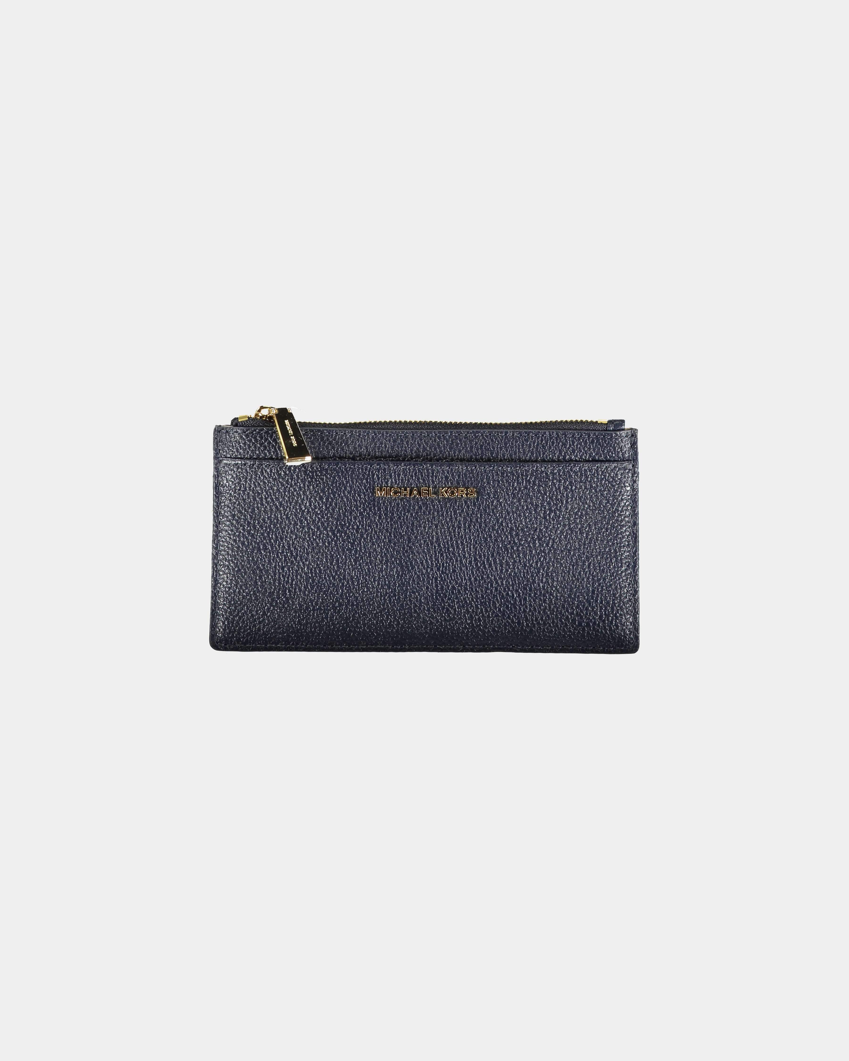 Michael Kors Money Pieces LG Slim blue leather wallet