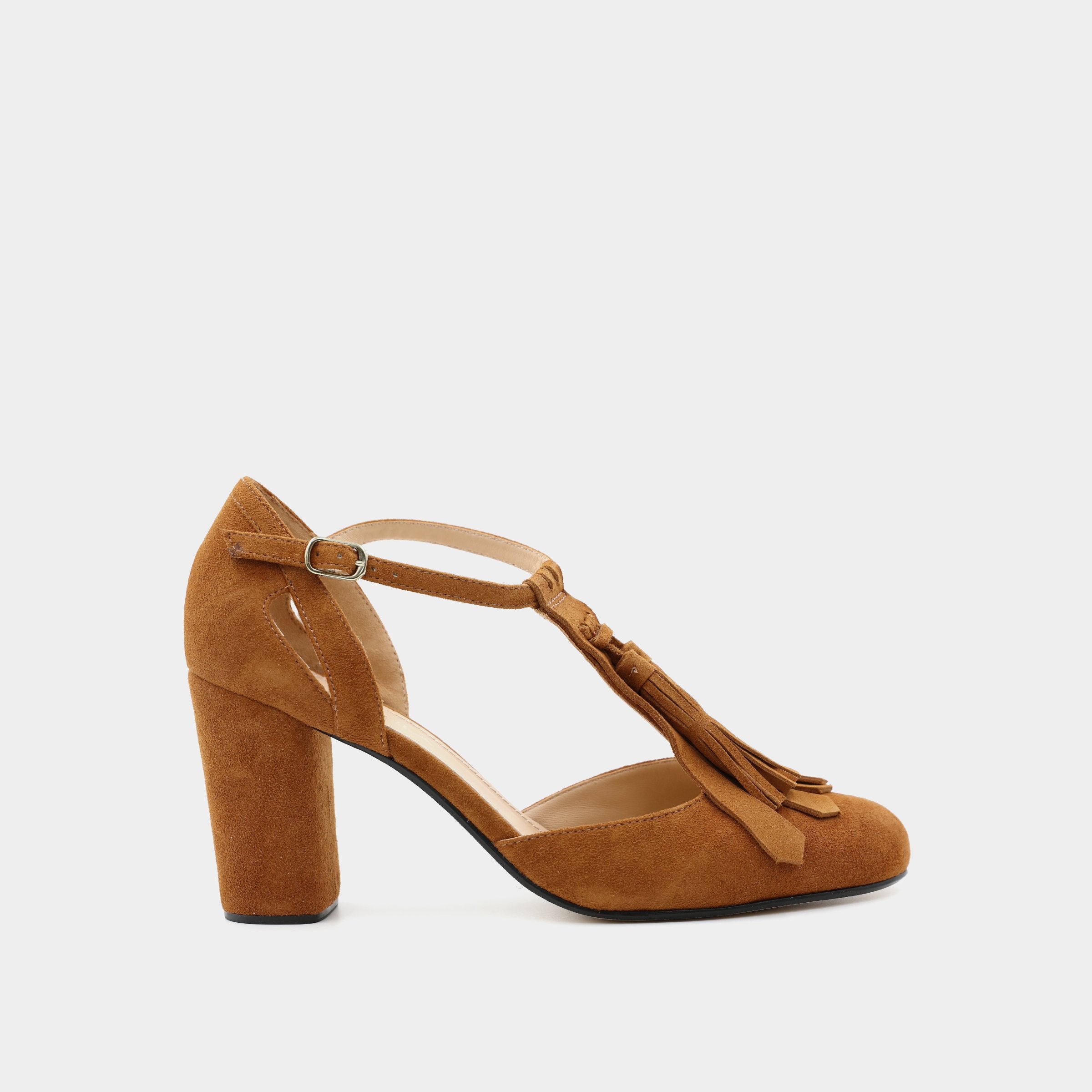 Primafila Pumps T Bar camoscio cuoio
