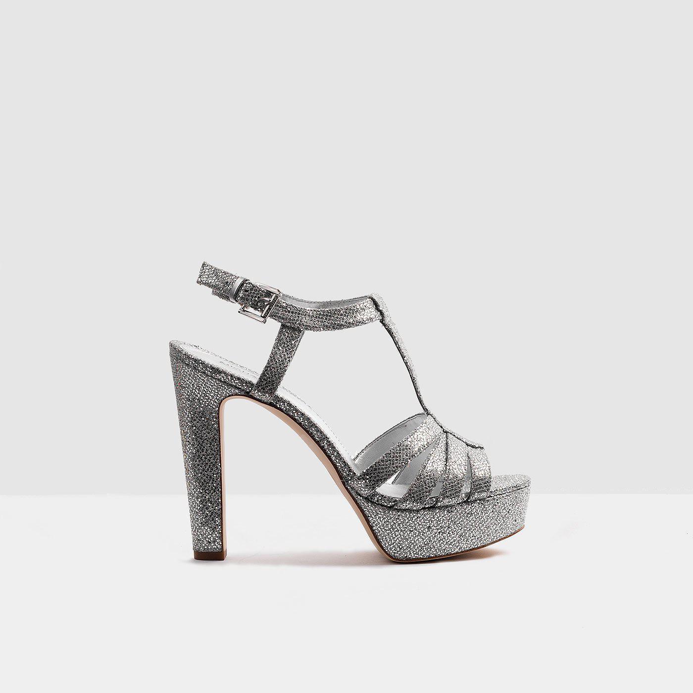 Michael Kors Catalina sandal in silver glitter fabric lemlo