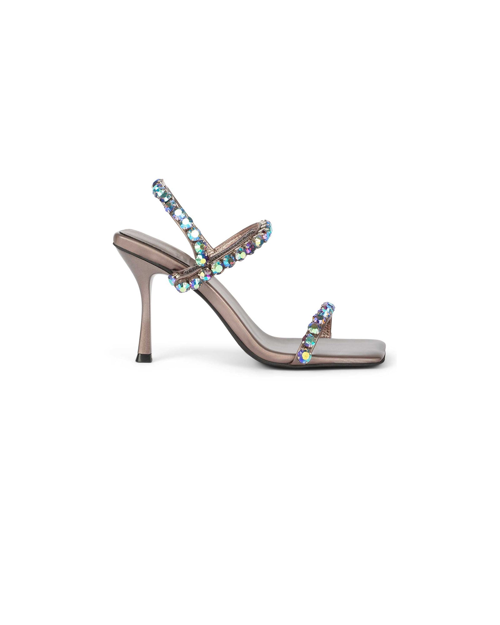 Jeffrey Campbell Sandalo Saints Pewter Metallic strass leml