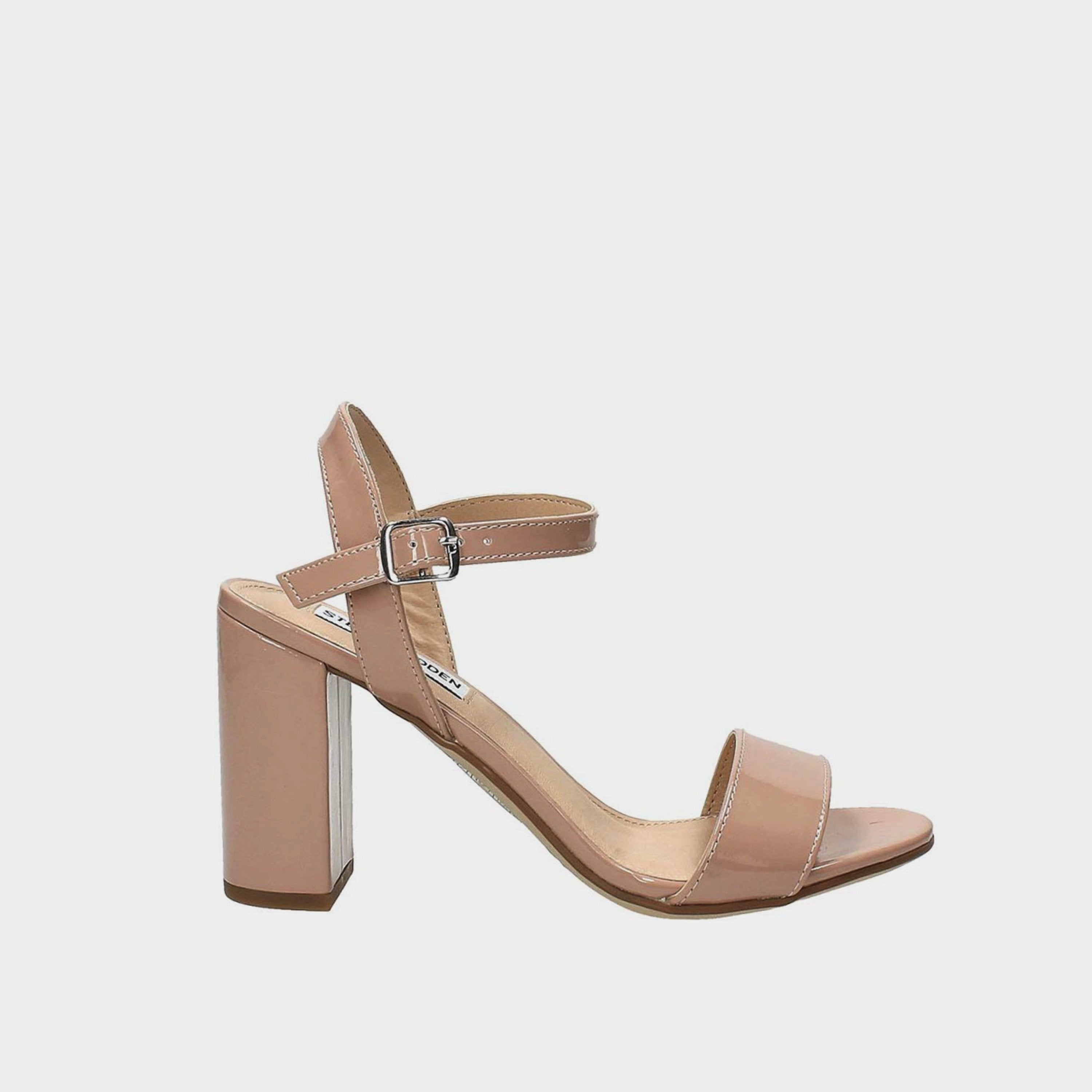 Steve Madden Selfish nude patent leather sandal