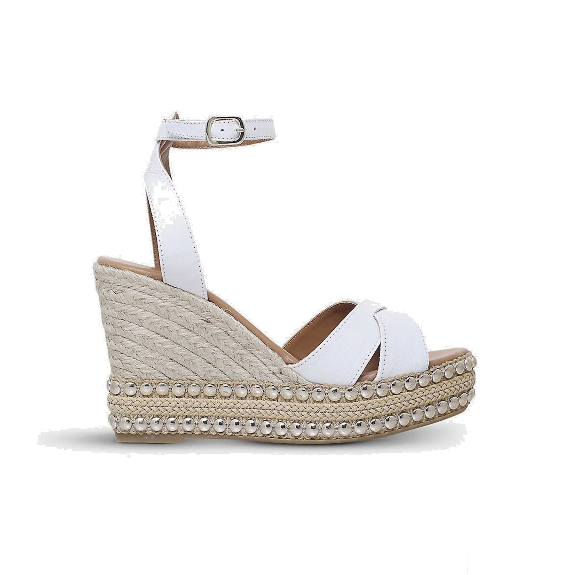 Kurt Geiger Amelia wedge sandal in white leather
