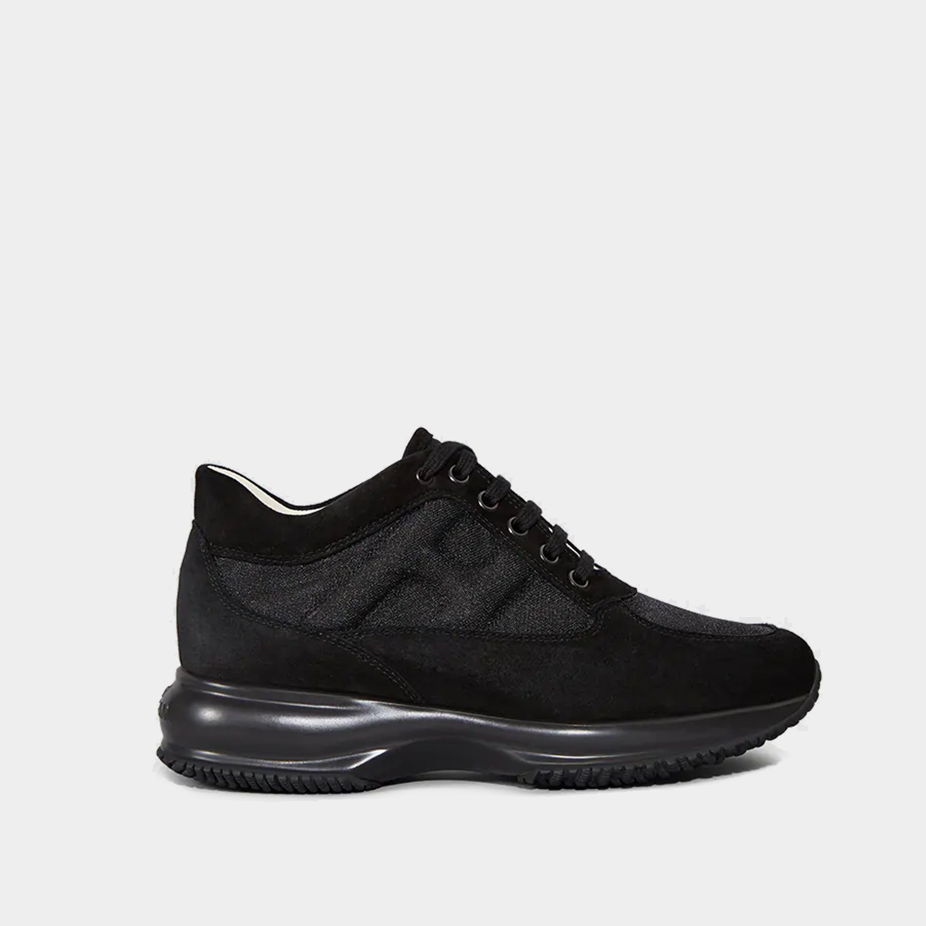 Hogan Interactive sneaker in black suede fabric lemlo