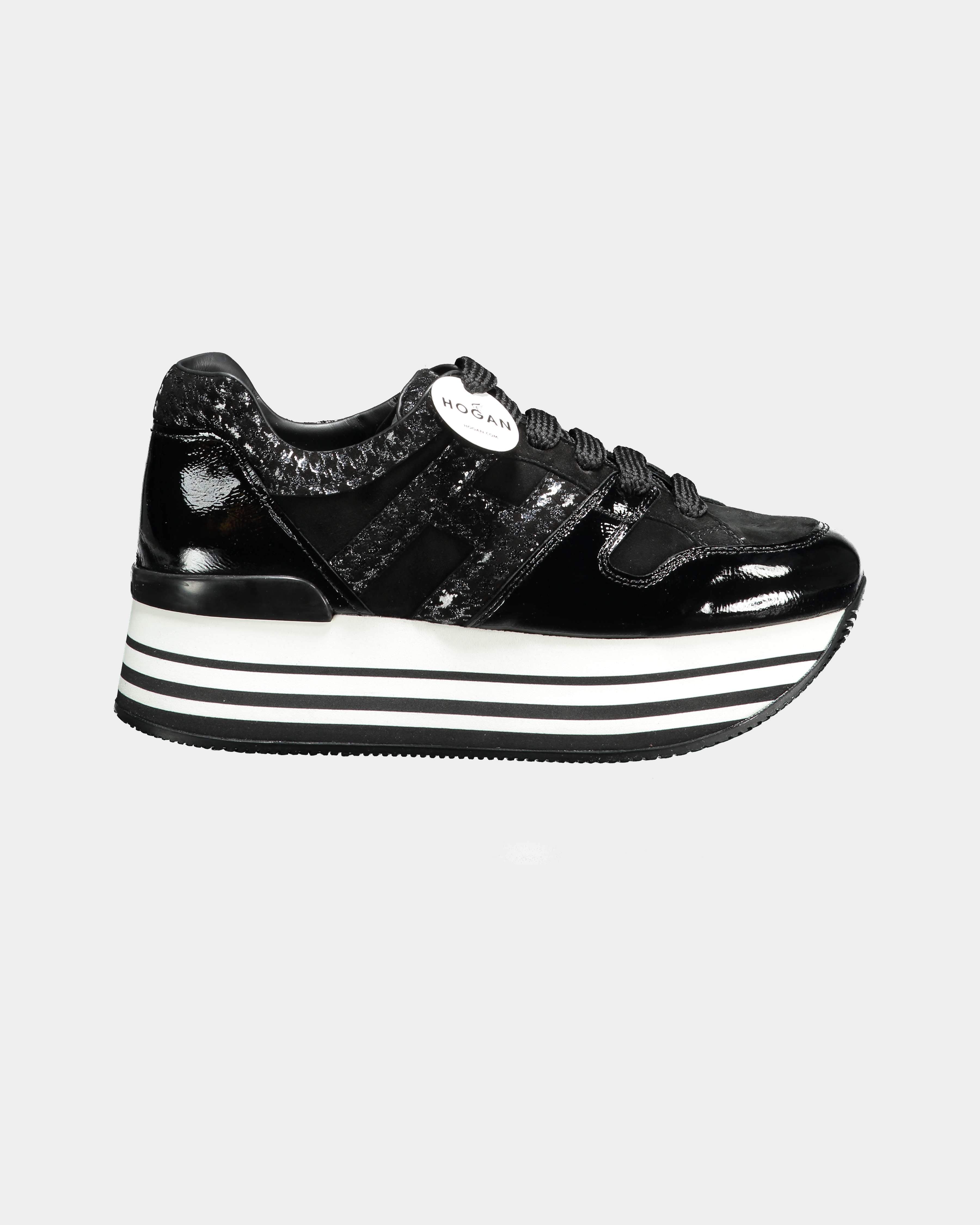 Hogan Sneaker Maxi H222 vernice suede nero