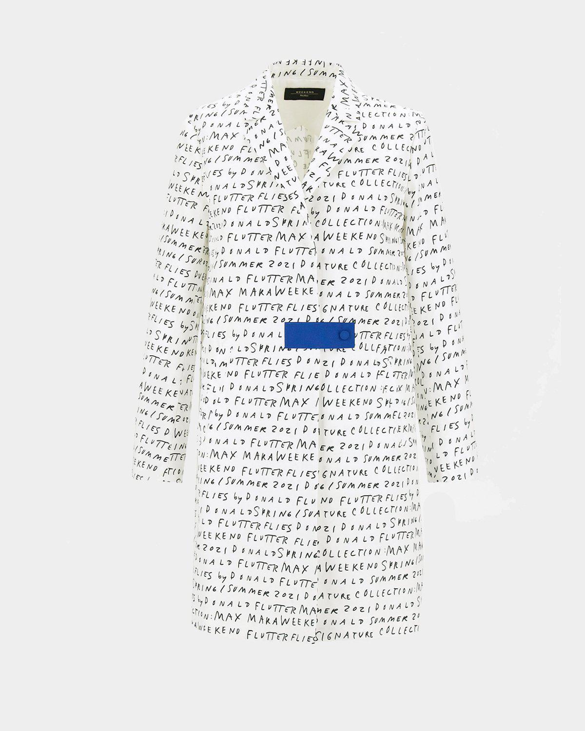 Weekend Max Mara Belfast Flutterflies overcoat white black lemlò