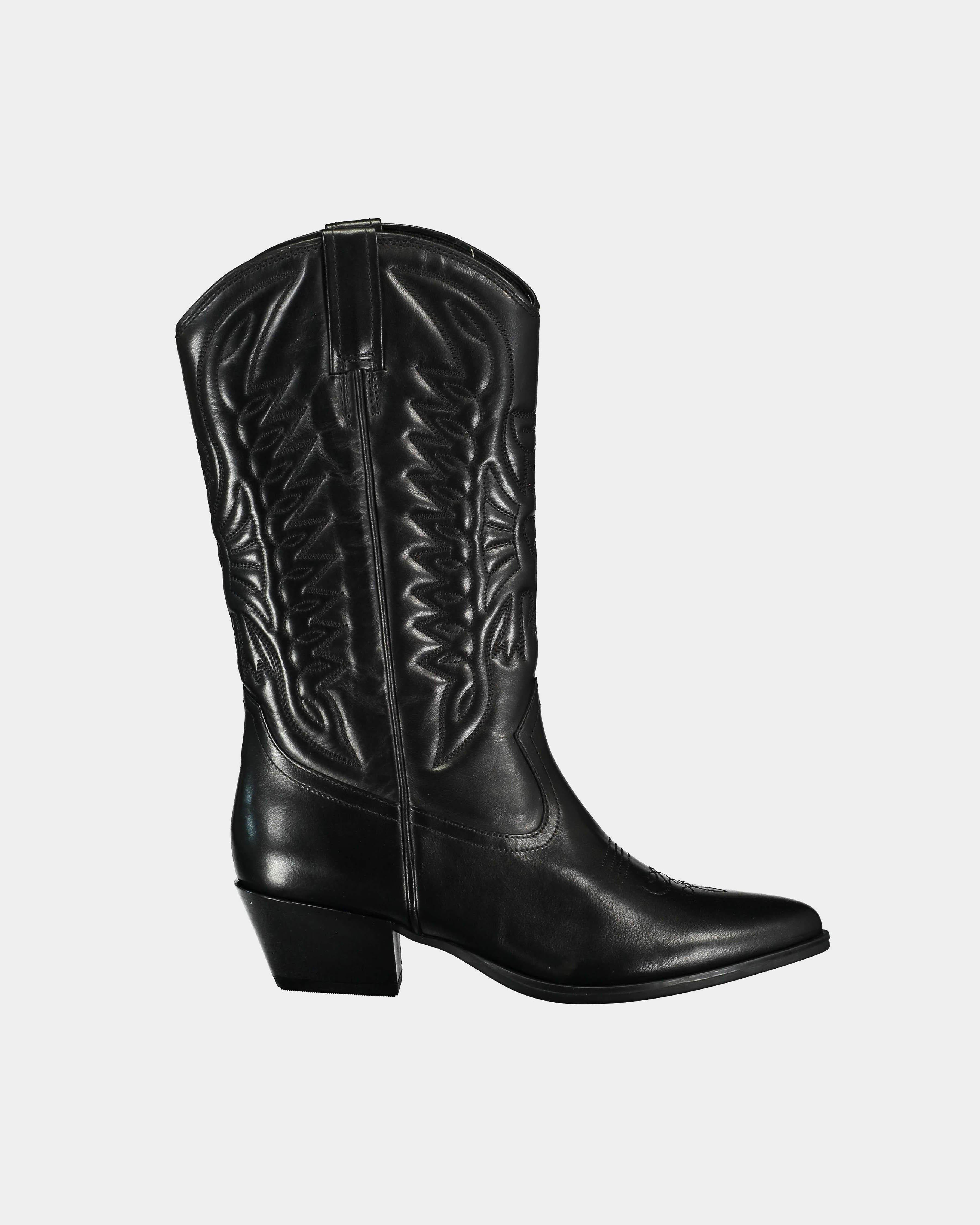 Vagabond Emily black leather Texan boot