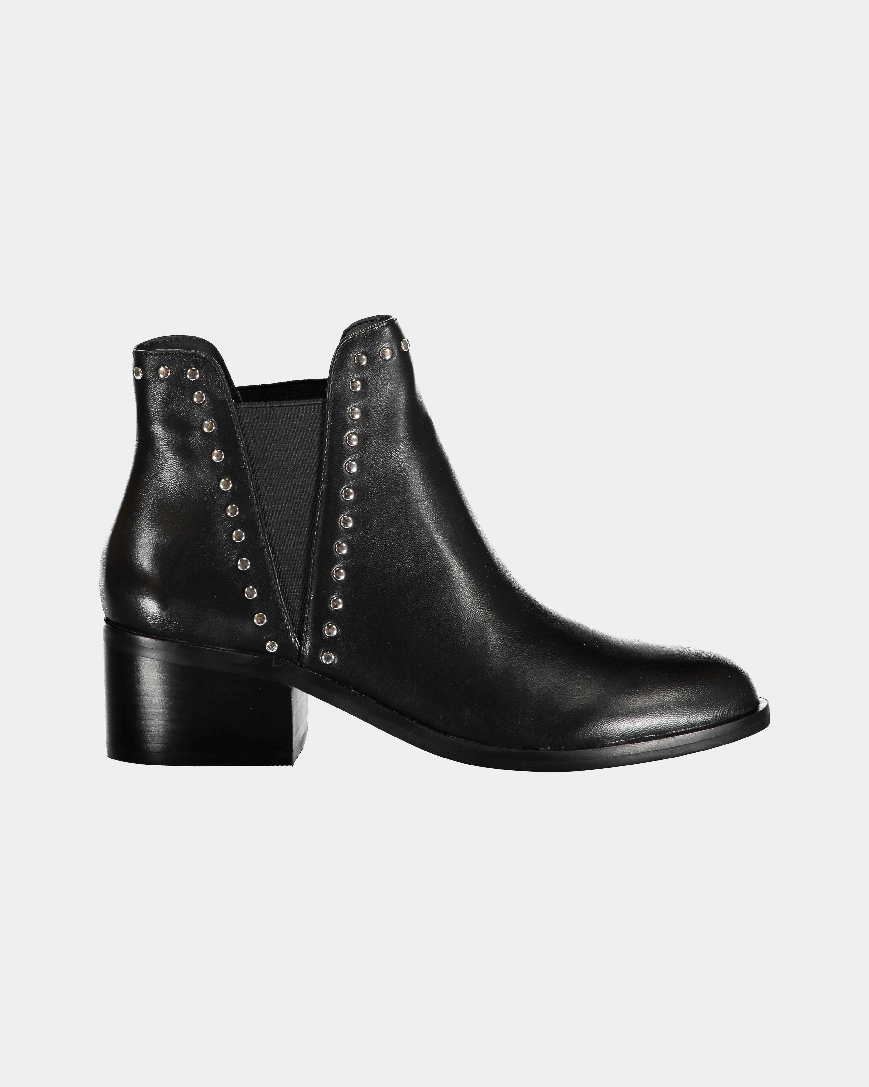 Steve Madden Cade black leather ankle boot lemlo