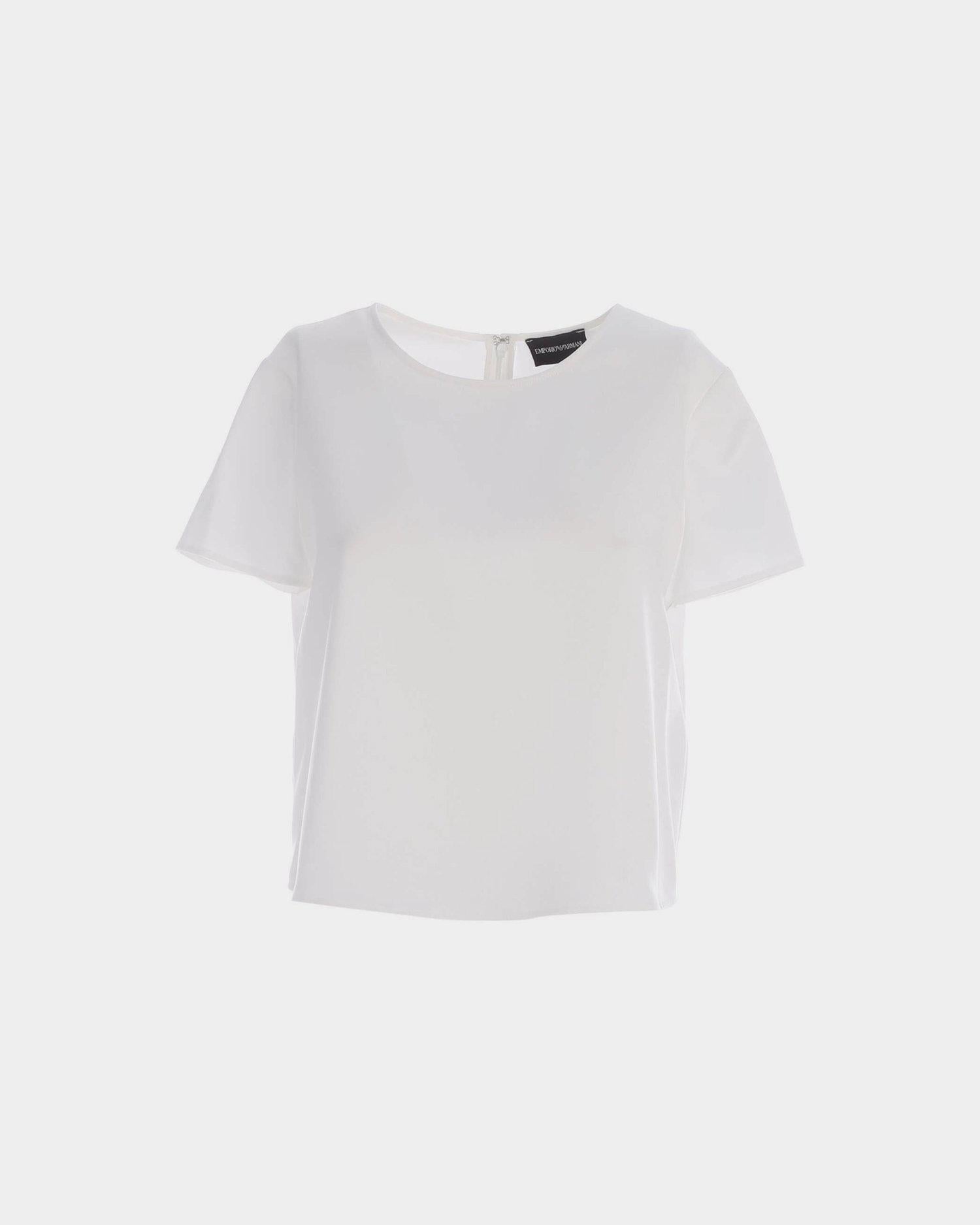 Emporio Armani White satin t-shirt – lemlò