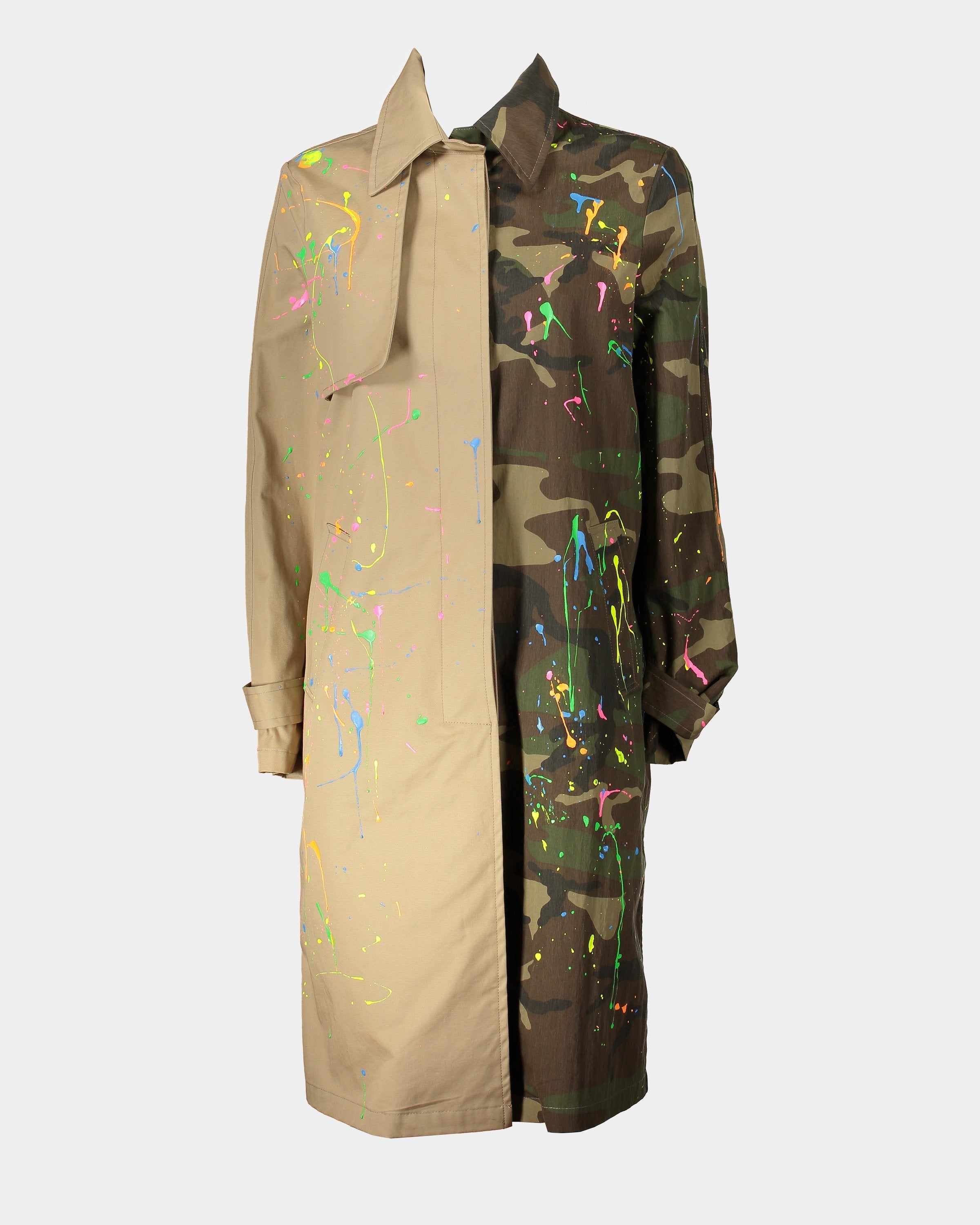Camouflage trench coat mens online