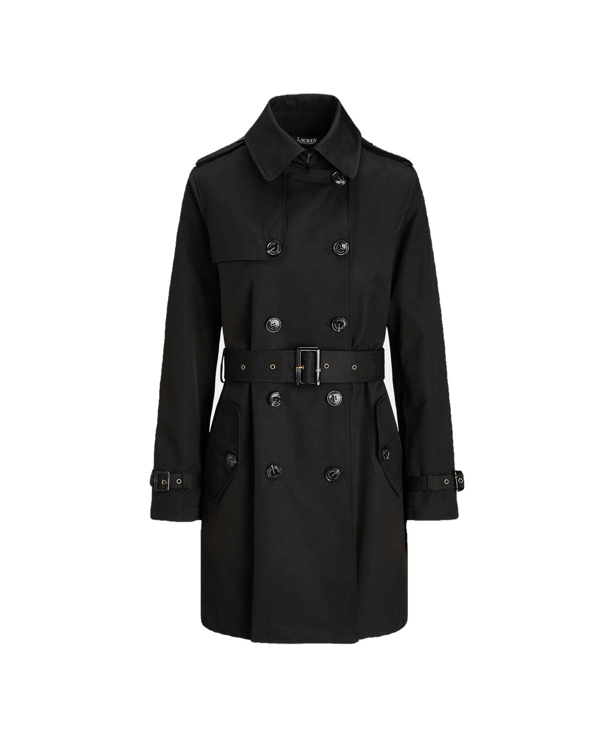 Ralph lauren trench coat black outlet