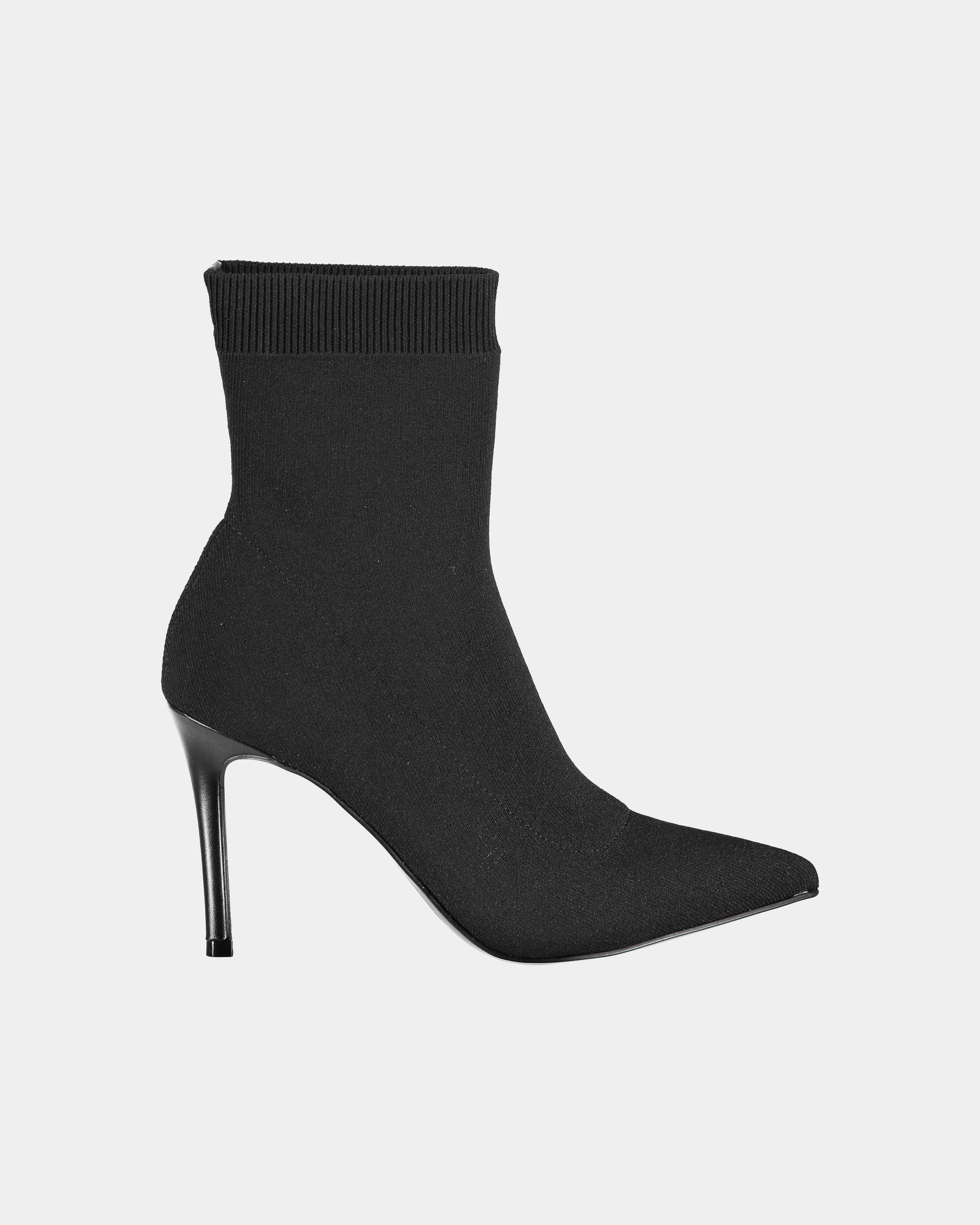 Steve Madden Claire ankle boot in black stretch fabric