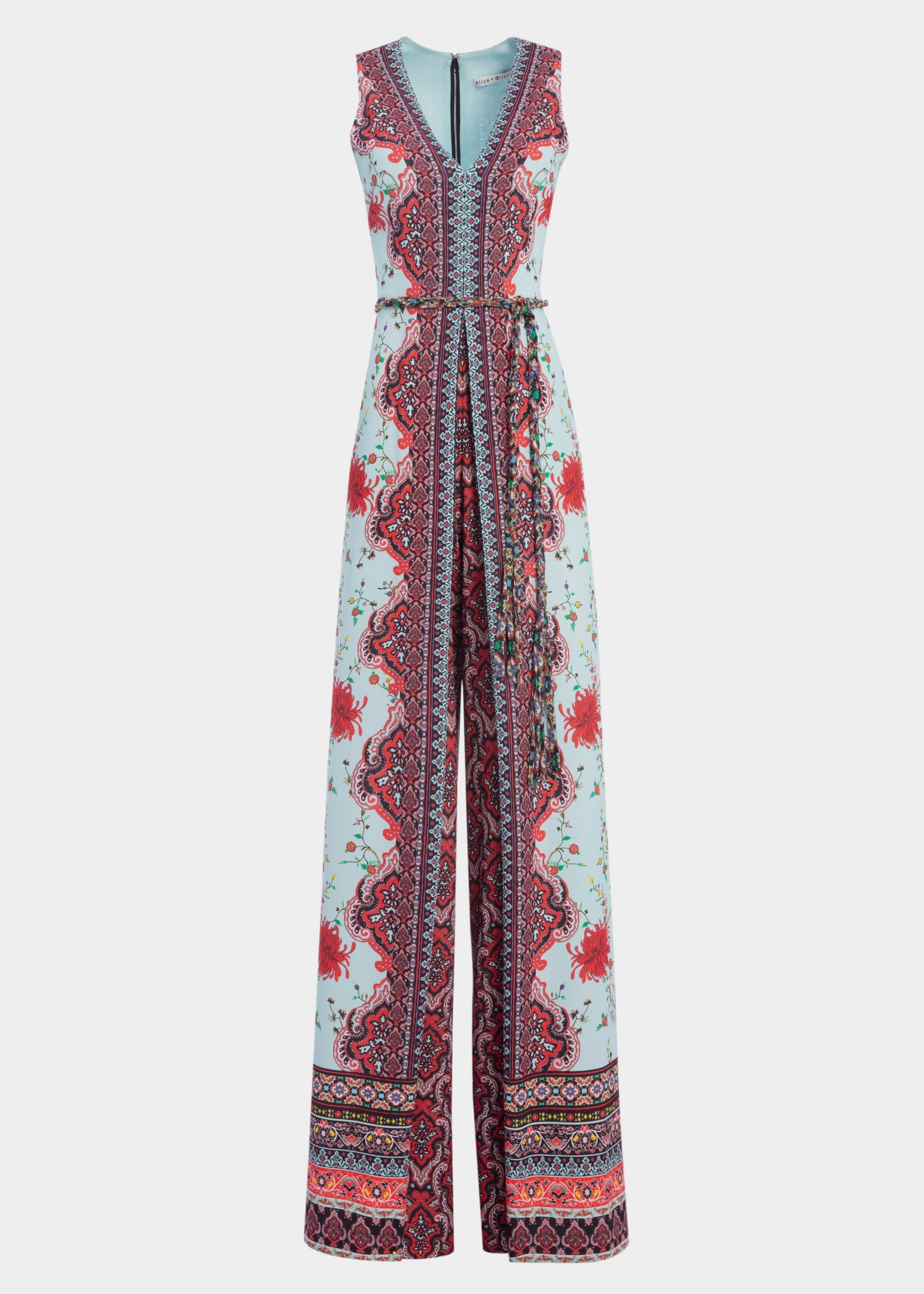 Alice Olivia Audrie floral multicolor paisley jumpsuit lemlo