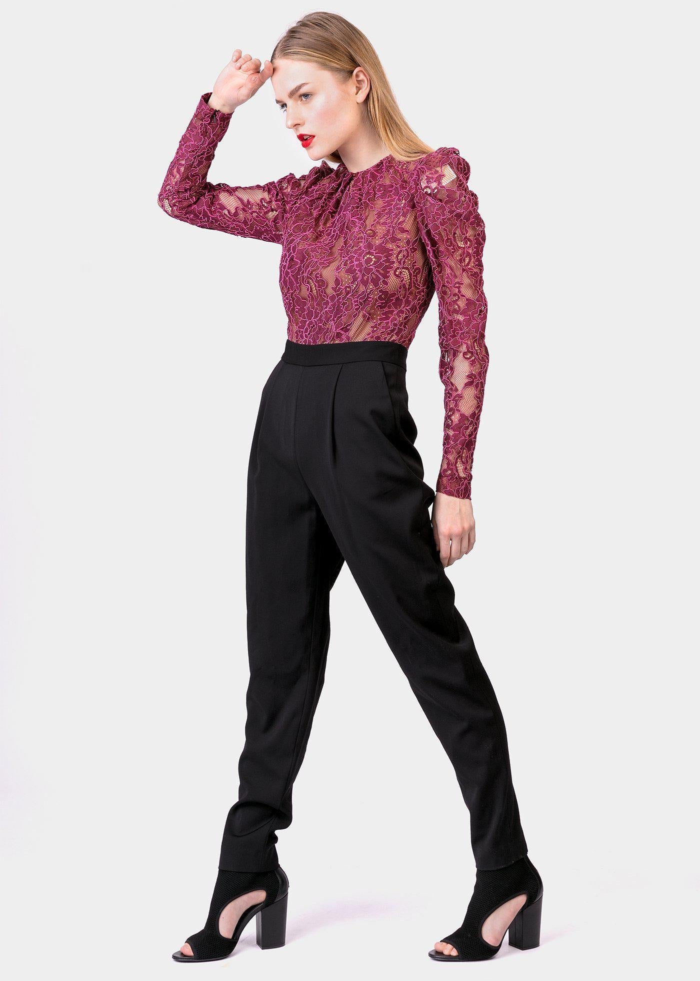 Michael Kors Jumpsuit with black burgundy lace – lemlò