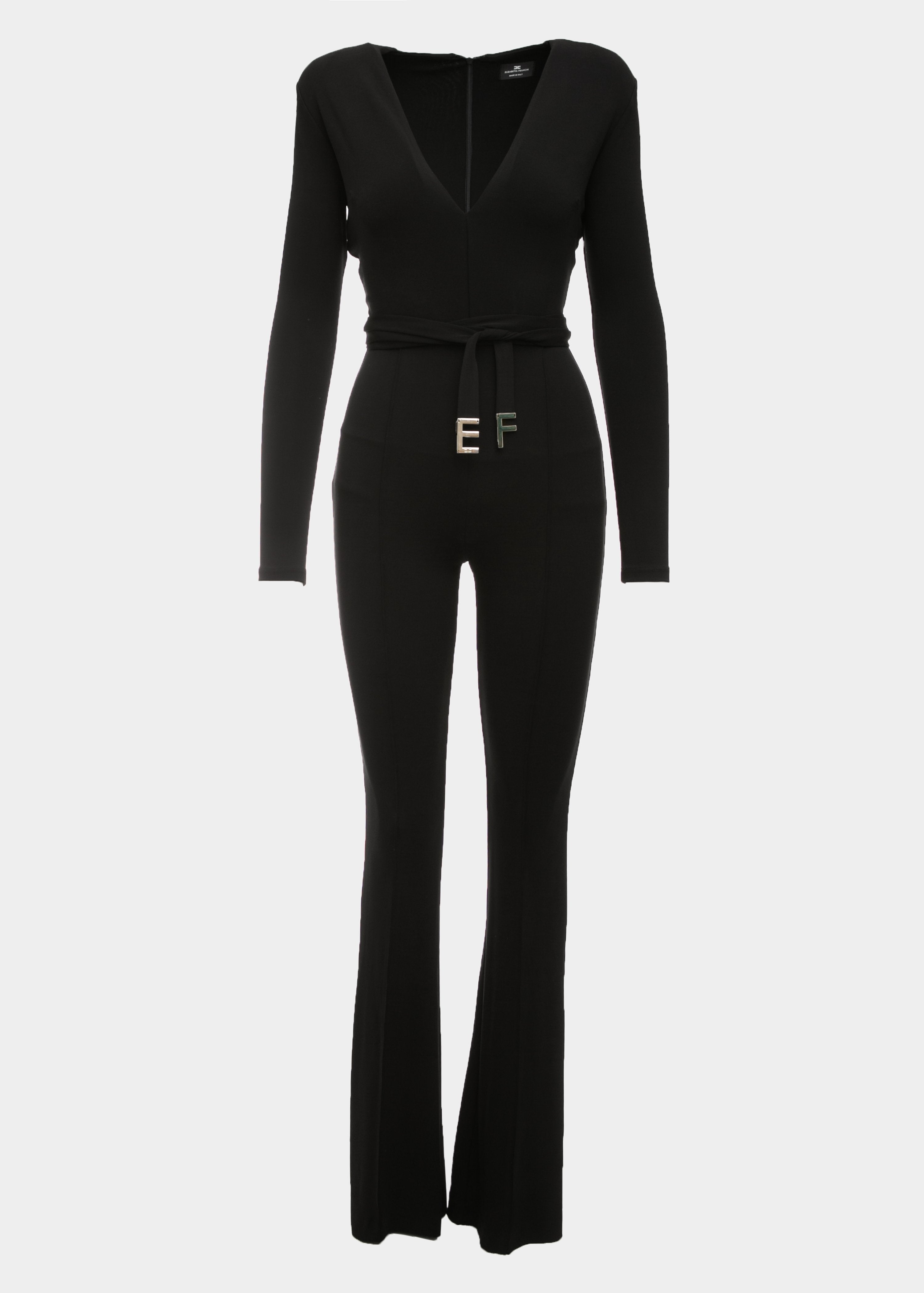 Elisabetta Franchi Tuta intera nera a zampa - Main Image