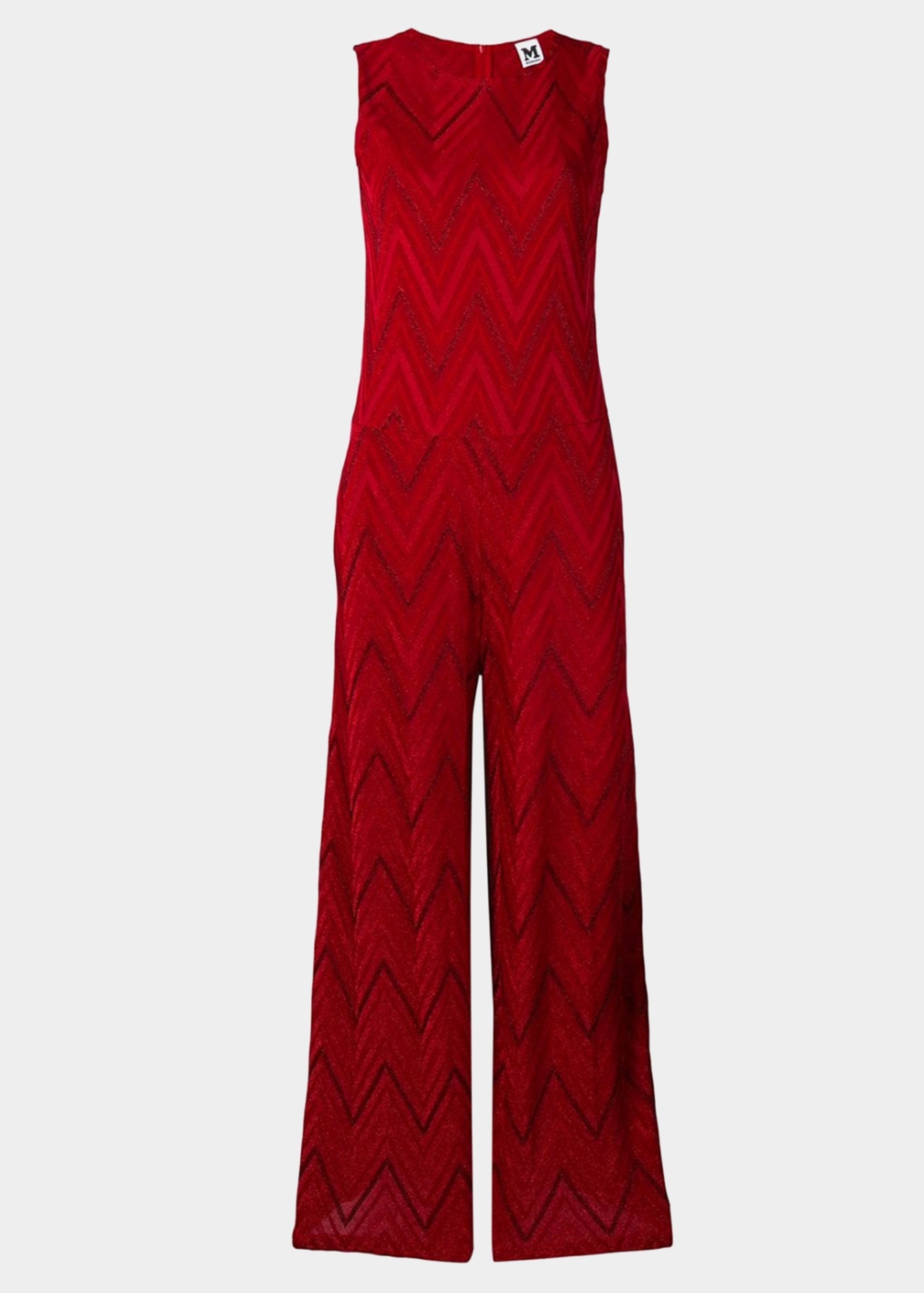 M Missoni Red lurex palazzo suit