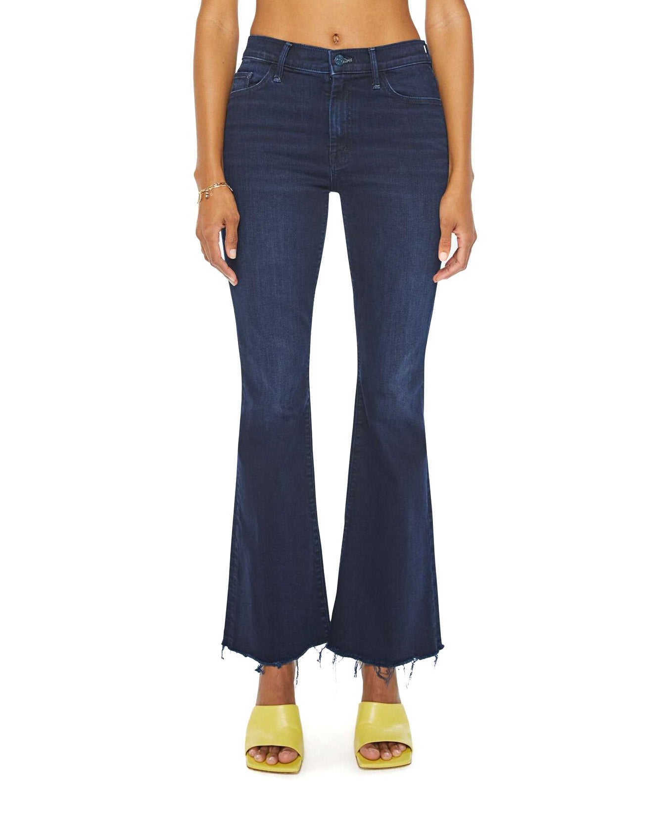 MOTHER Women's The Lil' Weekender Fray Flare Jeans Cotton Blend - Chip-On-My-Shoulder main image 0