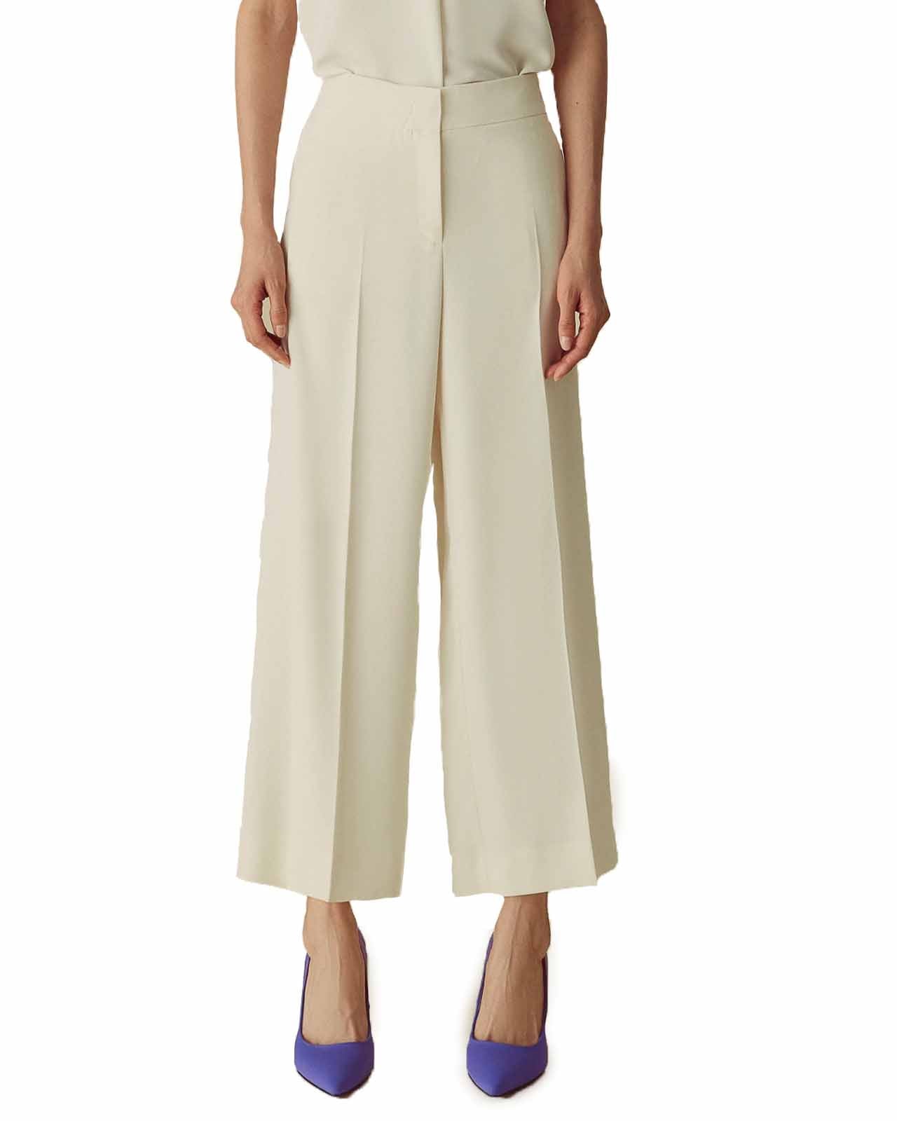 Marella | Pantalone Grace Crop Bianco – Lemlò