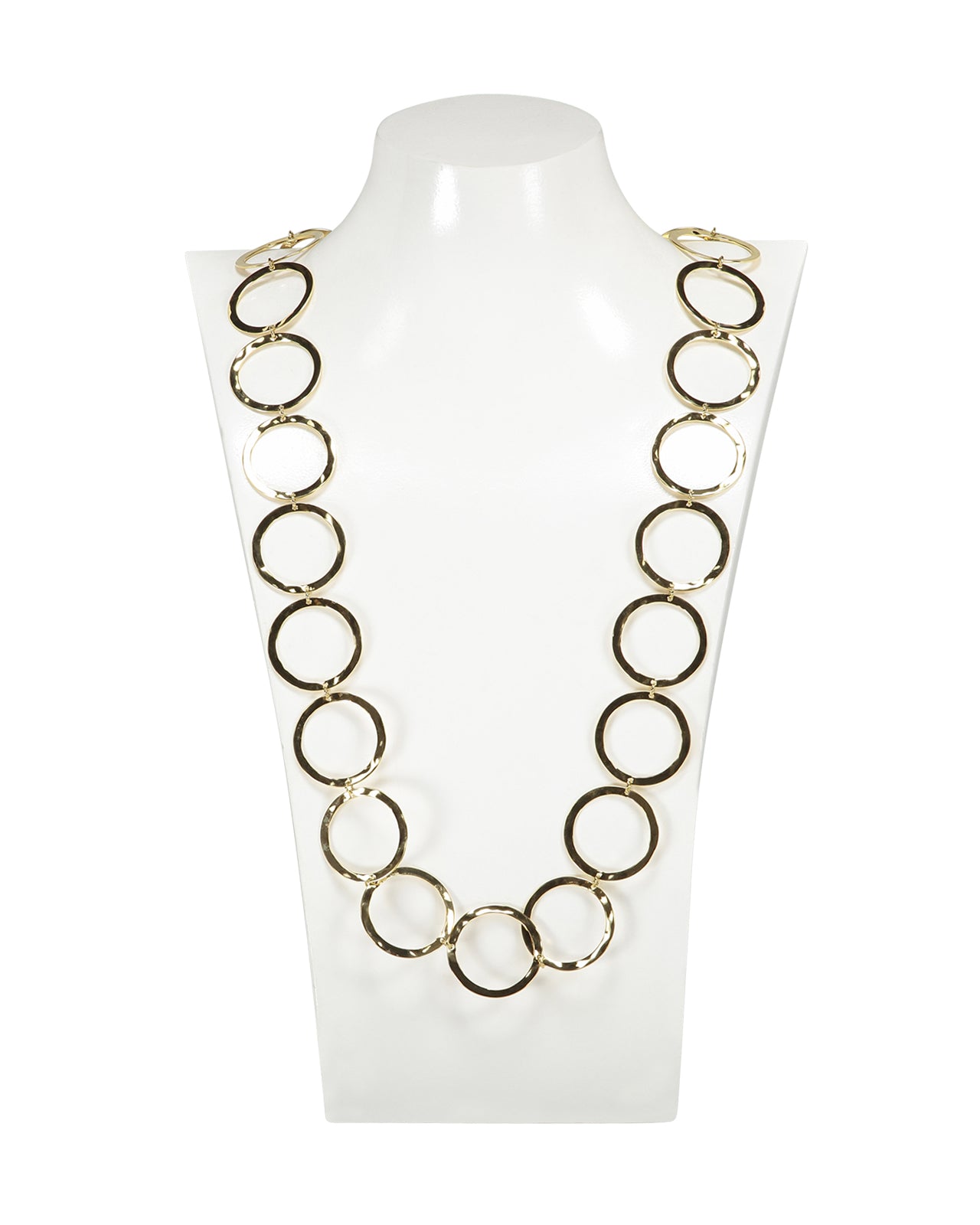 Rush | Long gold hammered ring necklace – lemlò