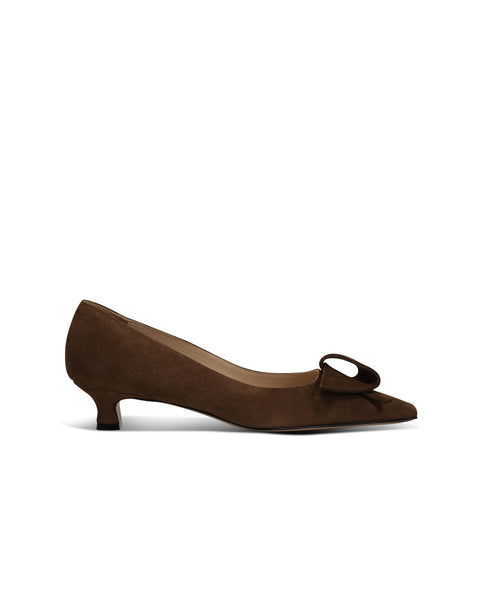 Chiarini Bologna Brown suede kitten heels