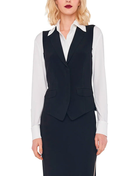 Norma Kamali  Vest with Lapel black jersey vest – lemlò