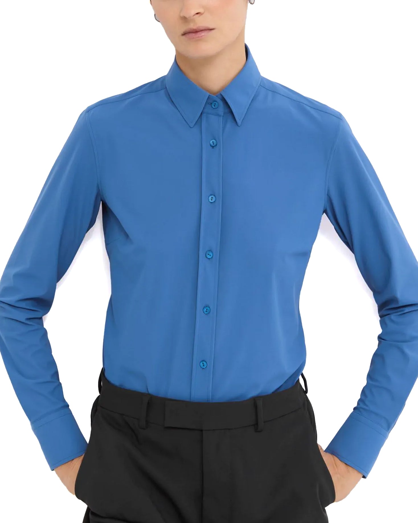 Camicia Blu Perivinca Ventura - Canotta Top Lungo Con Pizzo, Taglie Forti 3X 4X 5X, Nuova