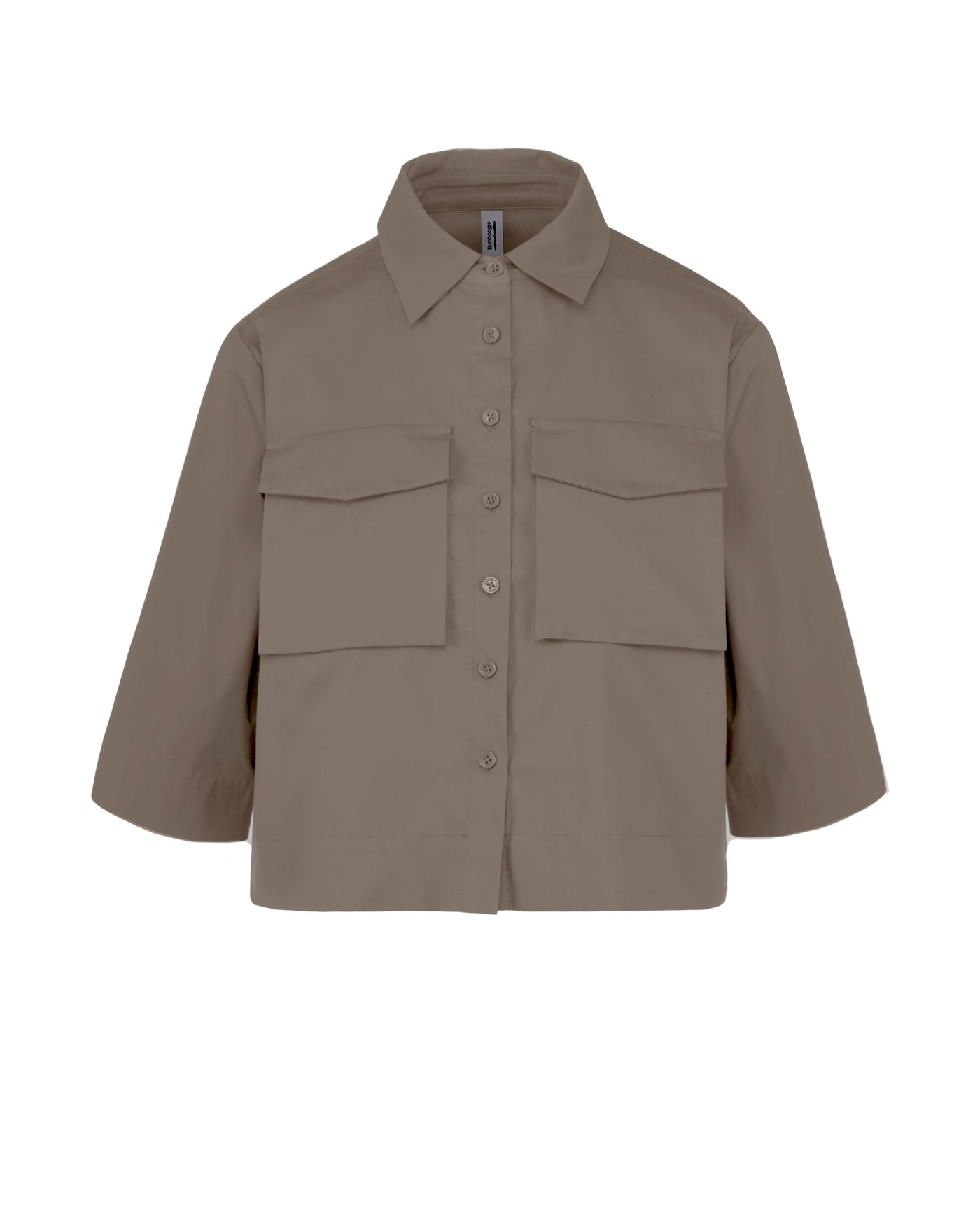 Bomboogie | Camicia tasche a toppa raso cotone nocciola – lemlò