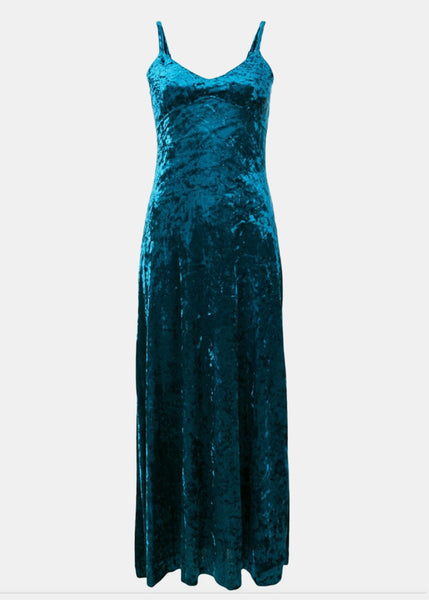 Michael Kors | Crush Max petrol blue velvet dress  leml