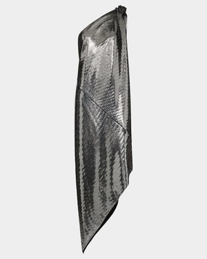 Acquista su lemlo.com Abito monospalla specchiato argento di MM6 MAISON MARGIELA