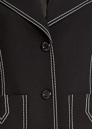 Acquista su lemlo.com Blazer lana vergine nero cuciture di BOUTIQUE MOSCHINO