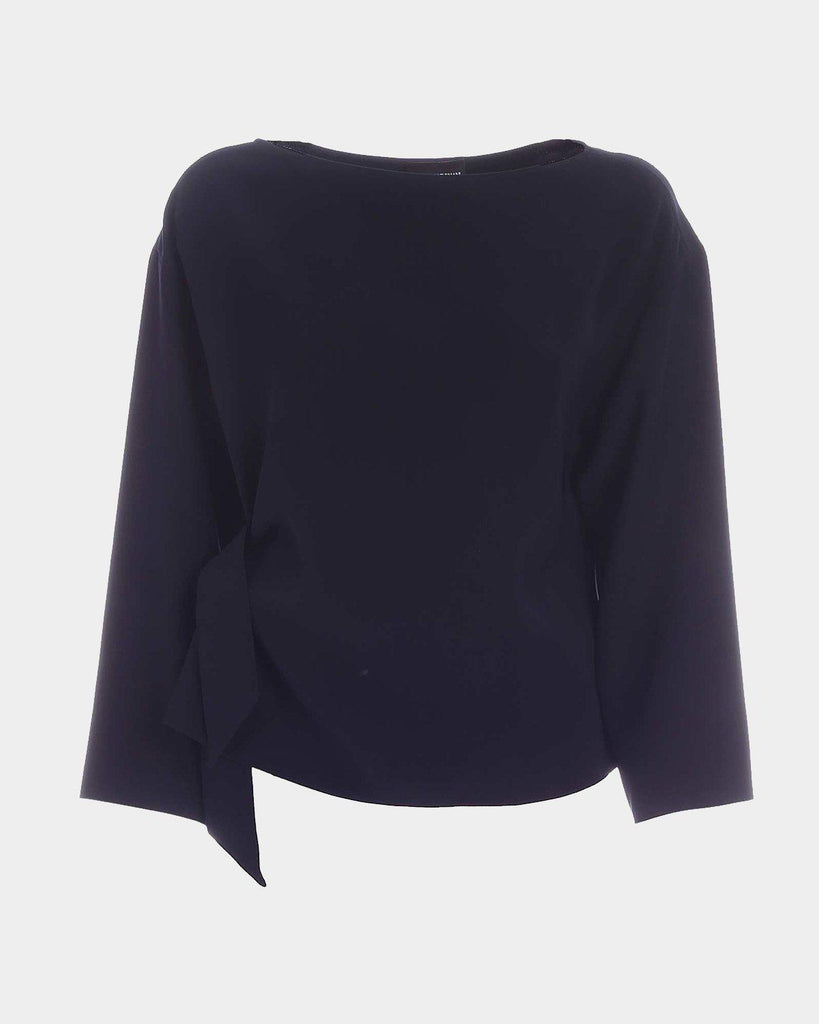 Acquista su lemlo.com Blusa blu con fiocco di EMPORIO ARMANI