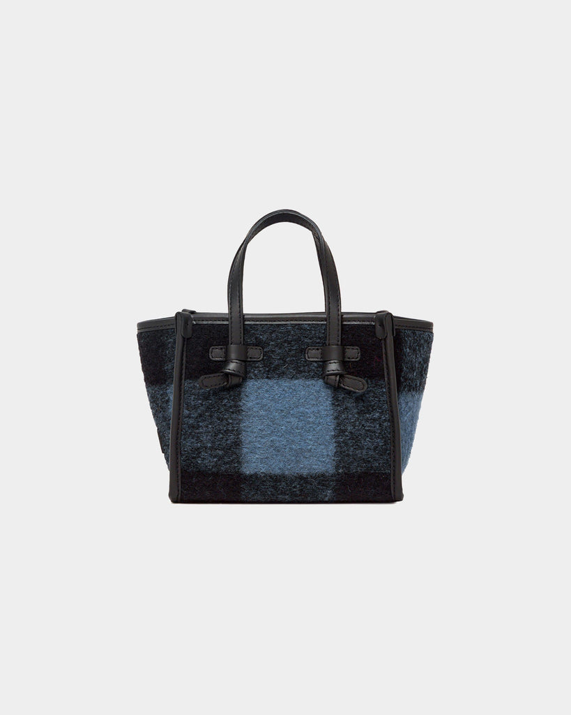 Borsa Marcella Small lana quadri azzurra - GIANNI CHIARINI | Acquista su lemlo.com