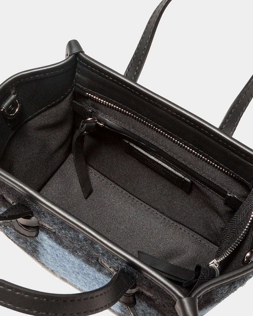 Borsa Marcella Small lana quadri azzurra - GIANNI CHIARINI | Acquista su lemlo.com
