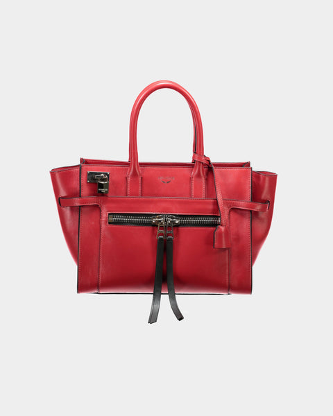 Zadig Voltaire Candide Medium handbag in red leather – lemlò