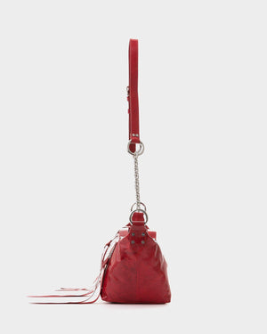 Acquista su lemlo.com Borsa a spalla mini hobo in pelle rossa di MCQ